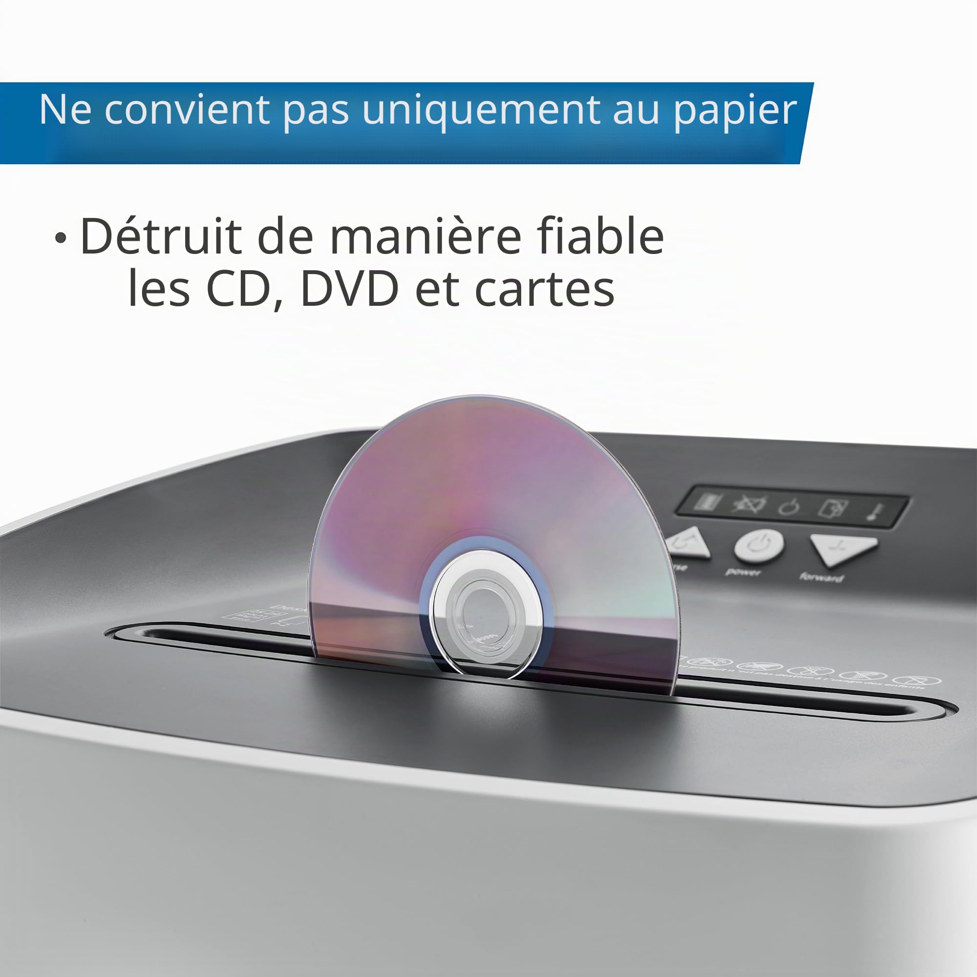 Dahle 404P Deskside, destructeur de documents P-4 de grande capacité, moteur puissant pour 21 feuilles, durée de fonctionnement prolongée, bac extractible, sans huile, pour la maison et le bureau