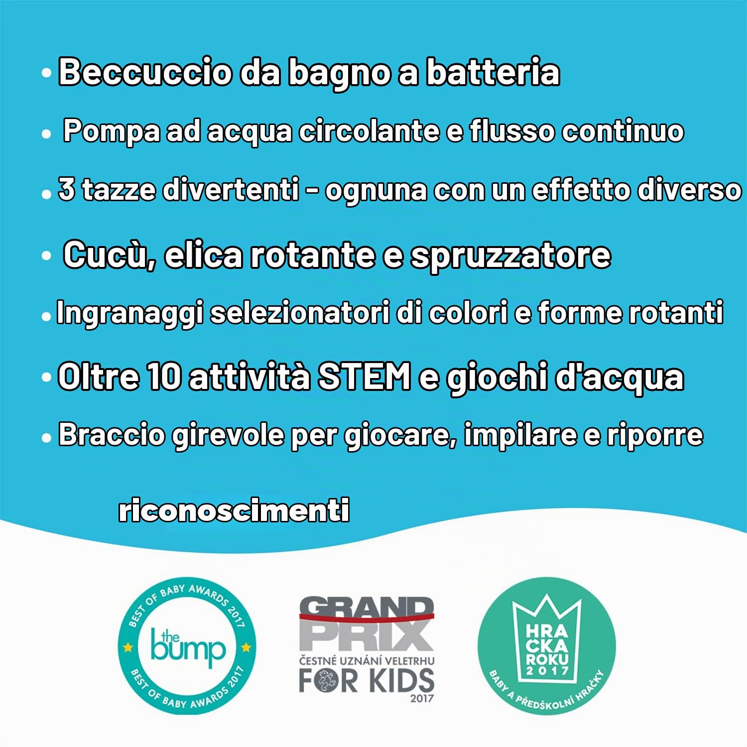 Yookidoo - Doccino Spin 'N' Sort PRO: Giocattolo da Bagno e Centro Multifunzionale per Stimolare la Creatività e l'Apprendimento del bambino.