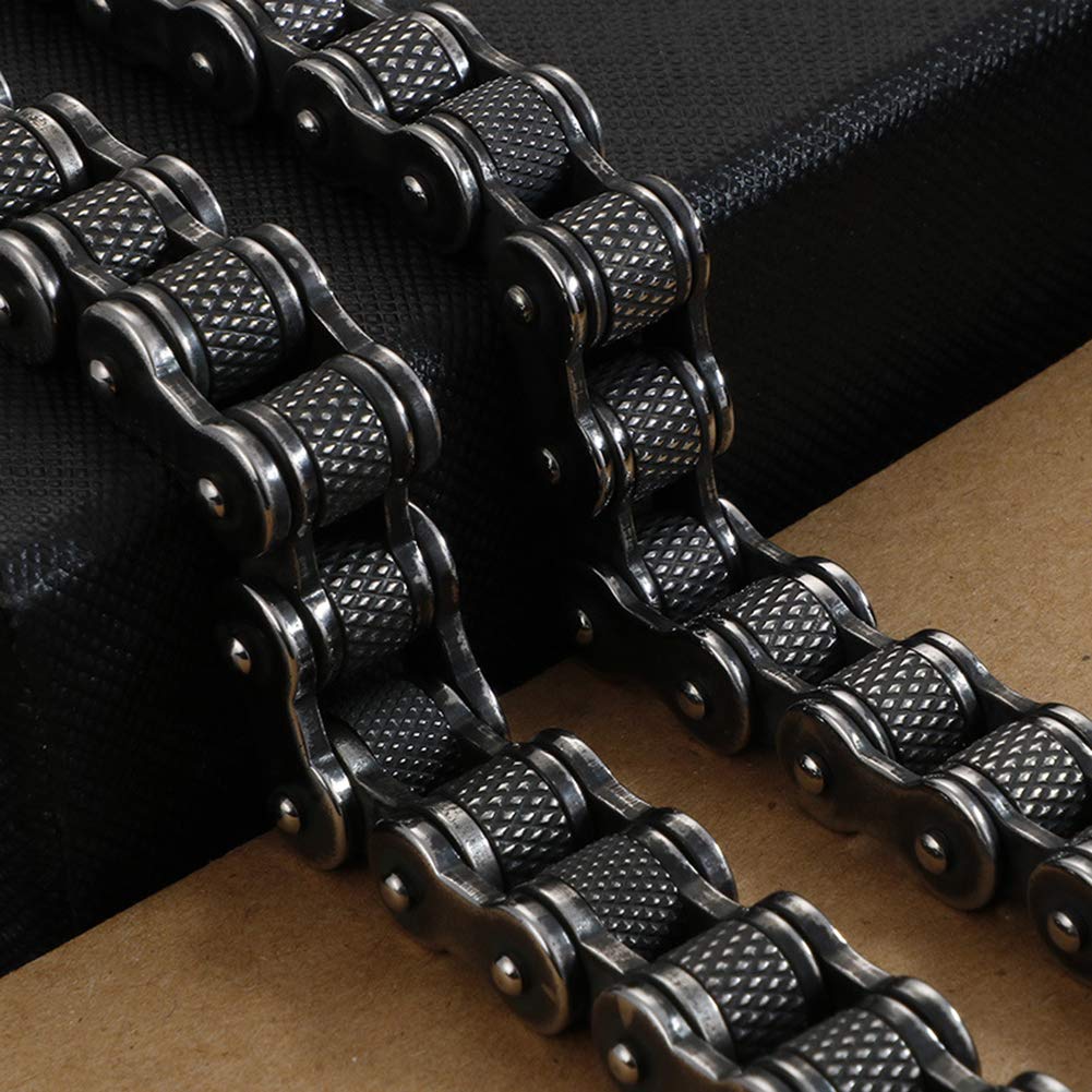 Genérico Pulsera De Acero De Titanio, Cadena De Bicicleta para Hombre, Cadena Cubana Pulida, Hipoalergénica, Ideal para Regalar