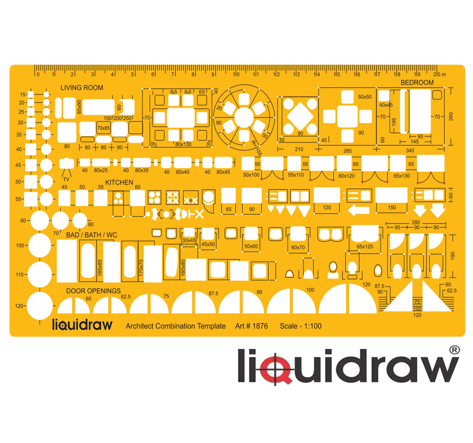 Buy Liquidraw 1100 Scale Architectural Scale Ruler Drawing Template