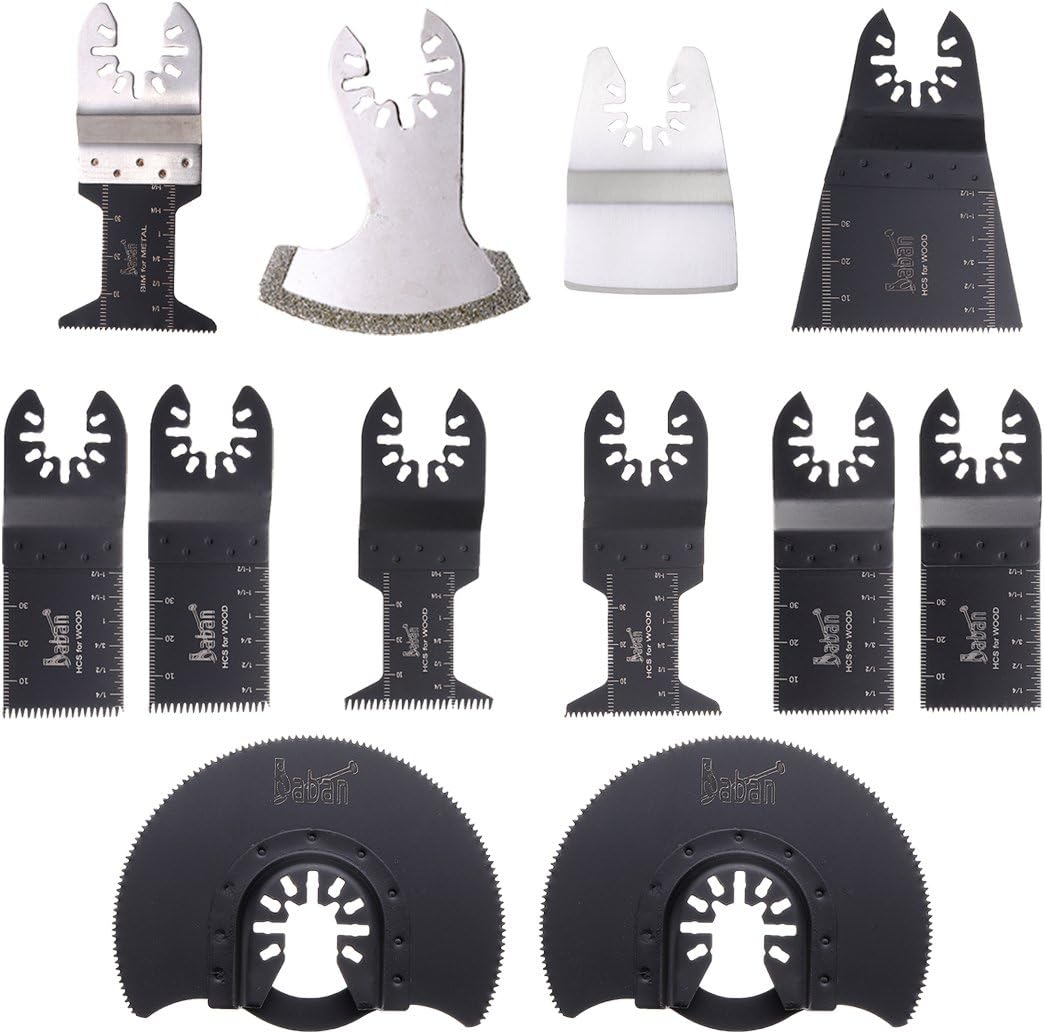 BABAN 12 PCS Oscillating Saw Blades Multitool Blades Fits General Multi-Tool (Upgraded Version)