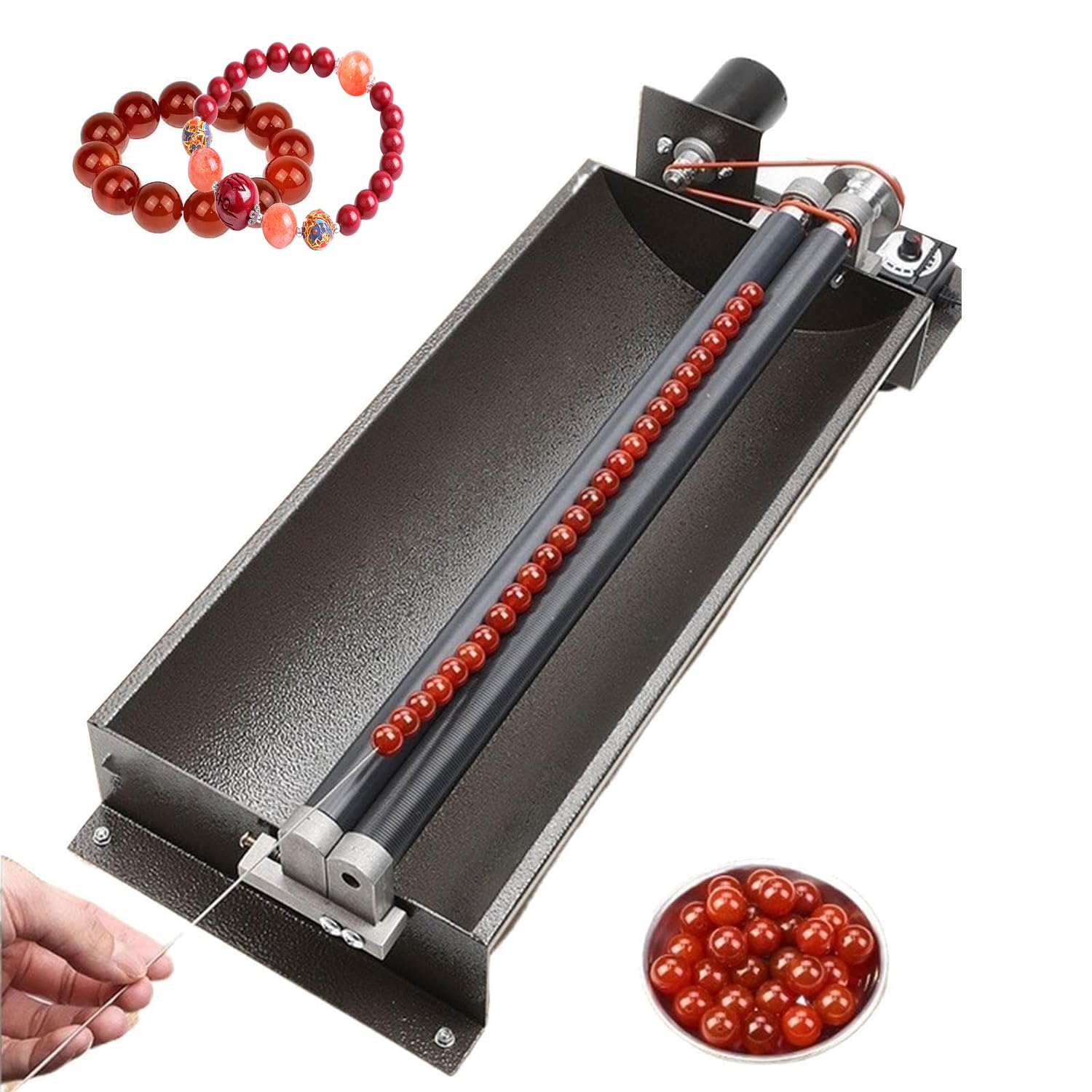 YXYLJOZ Bead Stringing Machine, Electric Automatic Bead Threader, Adjustable Speed Roller, for Jewelry Making Bracelets & Crafts,220v