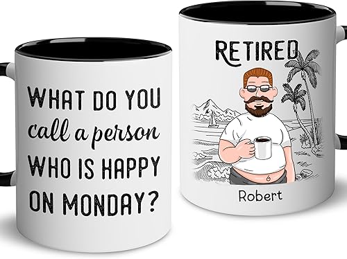 Miniatura 13 de WHIDOBE Regalos de jubilación personalizados para mujeres y hombres, taza de feliz jubilación, regalo de jubilación personalizado, divertidos