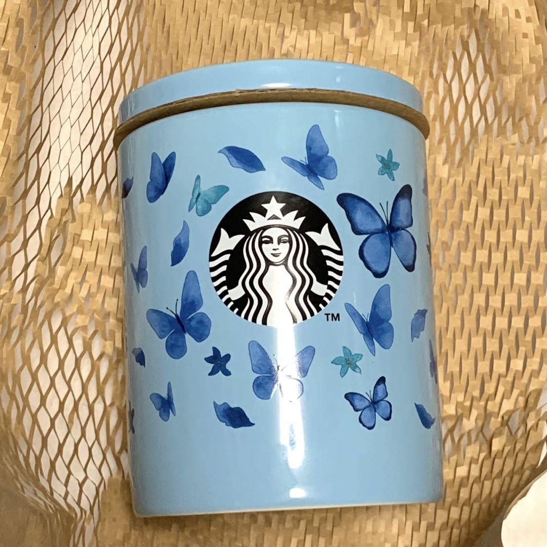 Amazon｜スタバ キャニスター ブルーバタフライ｜保存容器 