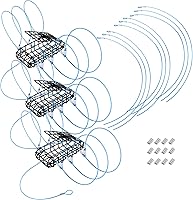 Vista 9 de Trampas para cangrejo con 6 bucles, bloque de acero galvanizado de 1 onza, caja rectangular para cangrejo para Dungeness, roca, cangrejo azul