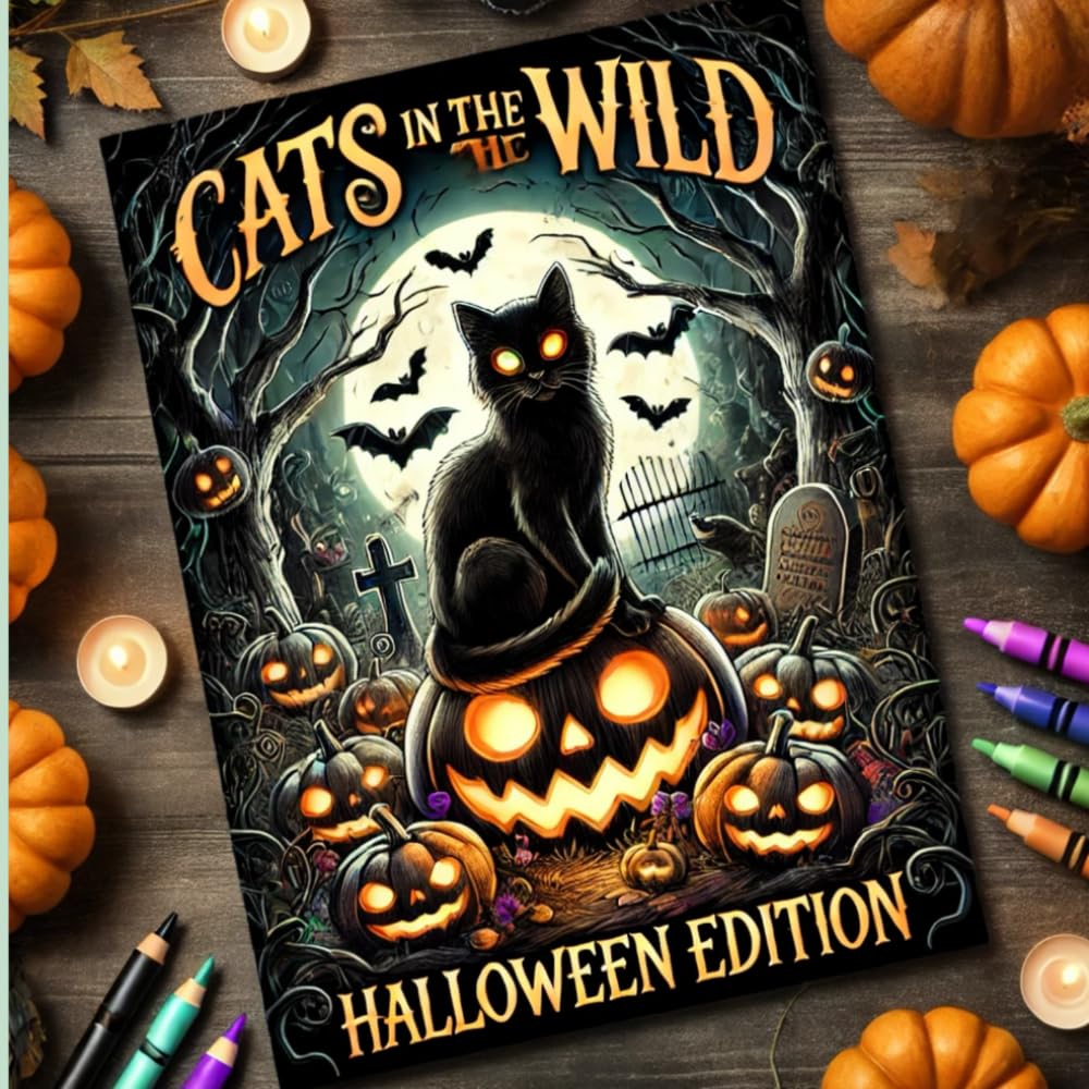 Cats in the Wild: Halloween Edition (In the Wild: Coloring Books for All Ages)