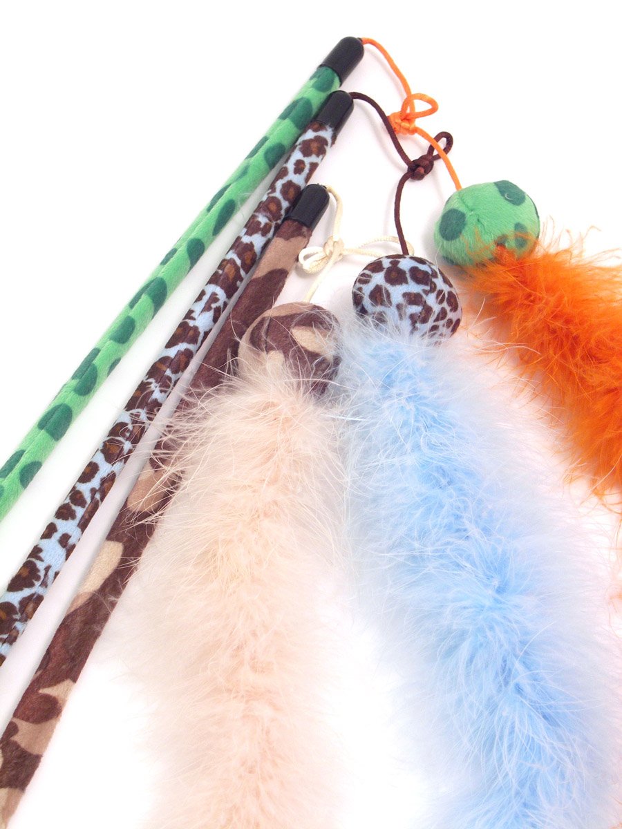 Jolly Moggy Feather Boa Teaser Assorted (Pack of 3)
