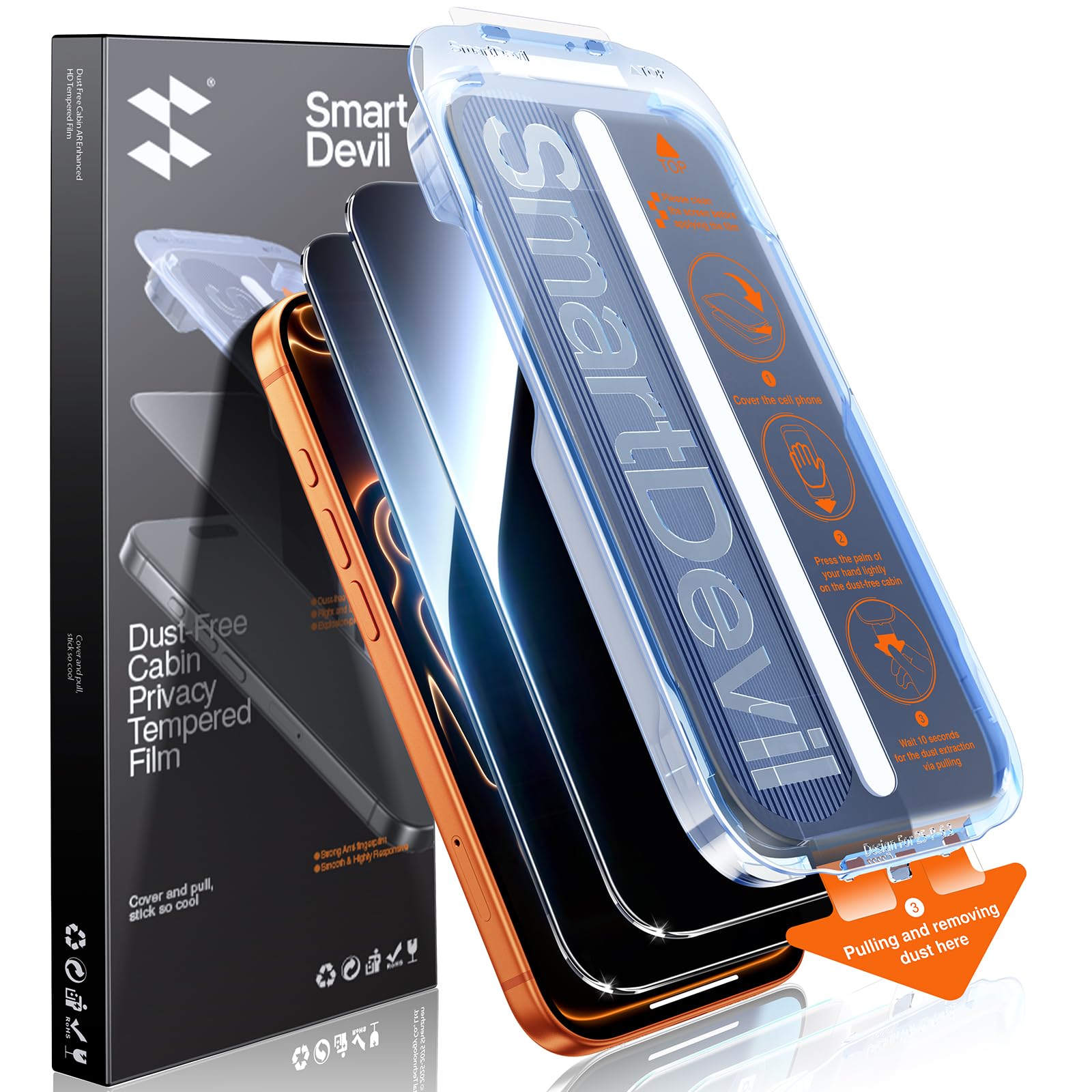 SMARTDEVIL 2-Pack Privacy Screen Protector for iPhone 17 Pro