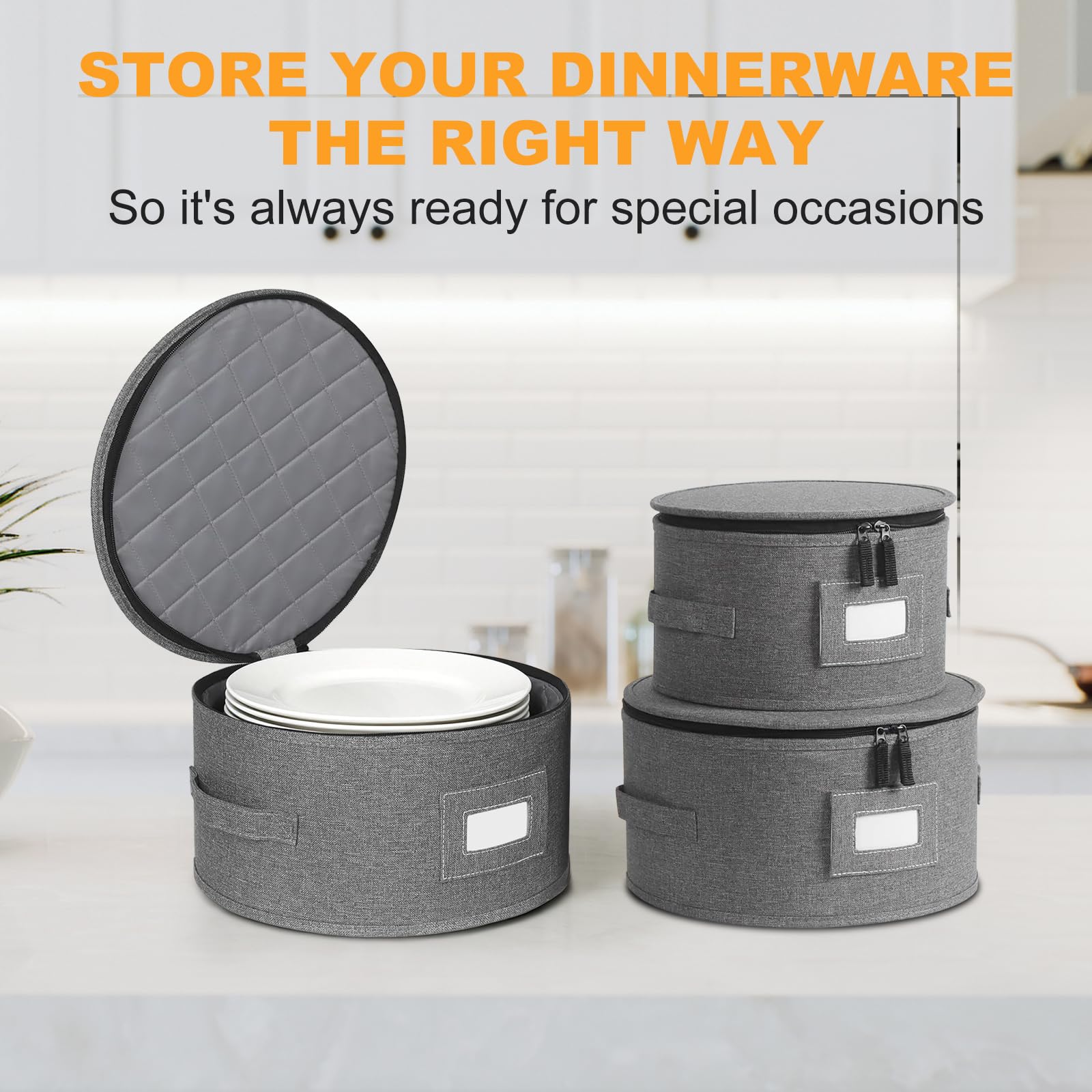 Lot de 5 boîtes de rangement en feutre pour assiettes, bols, tasses, verres à pied, conteneurs de rangement portables en porcelaine pour tasses, usage domestique, camping, pique-niques