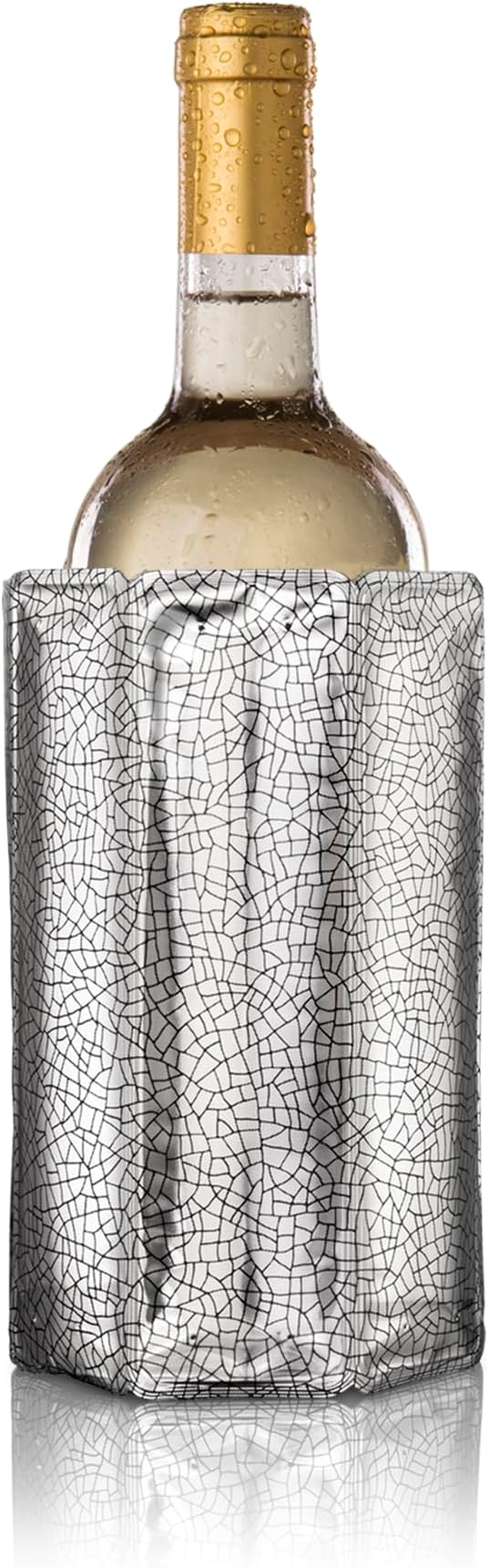 38803606 Rapid Ice Active Cooler Wine Bottle Chilling Sleeve, Standard, Silver