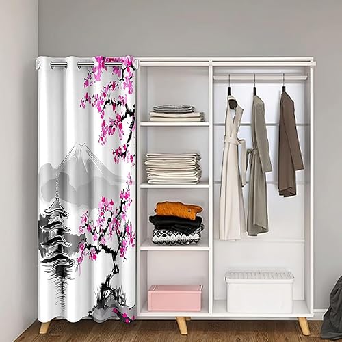 Miniatura 2 de Cortina de puerta japonesa para privacidad de puerta, cortina japonesa Fuji Mountain Closet para dormitorio, sala de estar, cortina térmica con