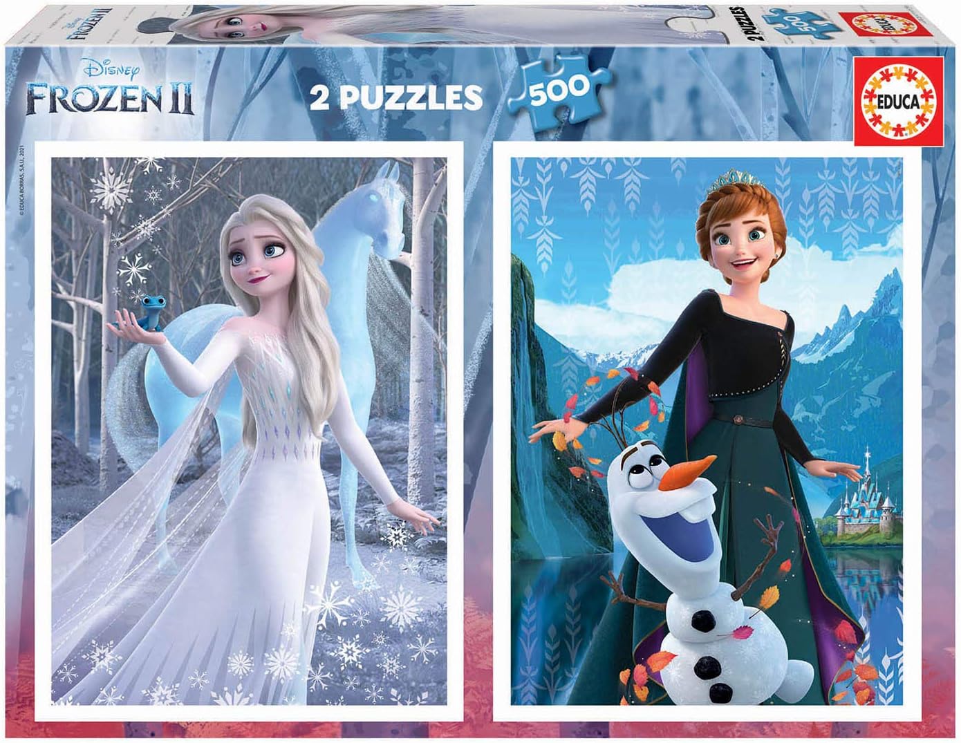 Borrás 19016 Disney Frozen 2 in 1 500 Piece Puzzles