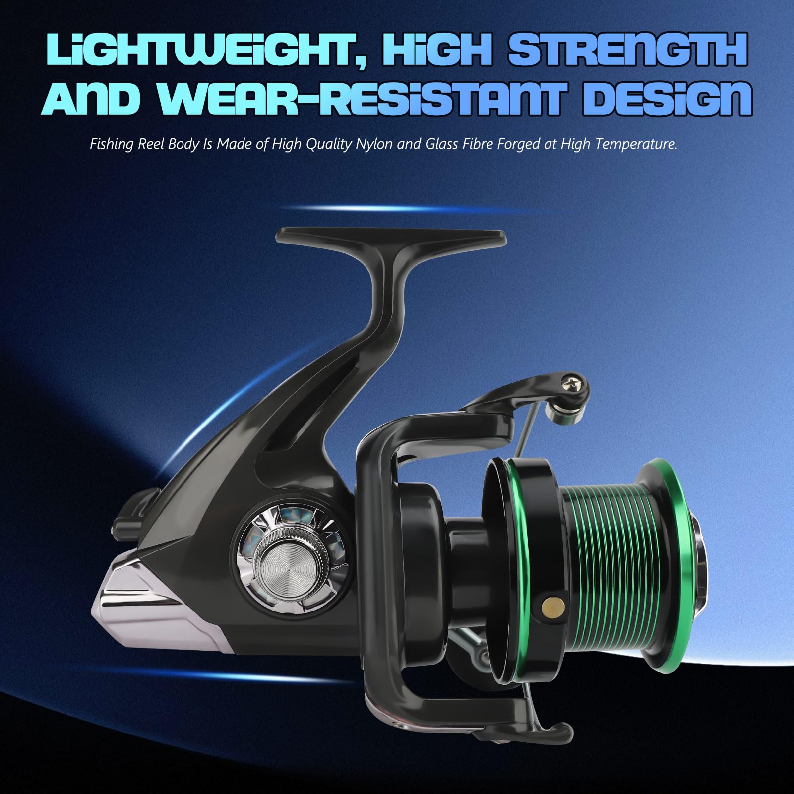 Spinnangelrolle für Salzwasser und Süßwasser, Metall-CNC-Schwenkarm-Angelrolle Hochtemperatur-Schmiedefaser-Eva 4,9:1 Übersetzung Ultra Smooth Ultra Light and Strong Forelle Barsch Karpfen