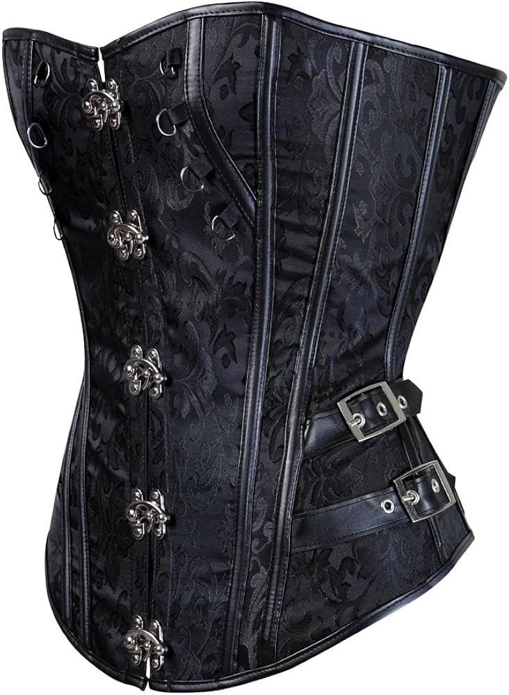 Amazon.com: Grebrafan Steampunk Jacquard Viking Corset Bustier Top