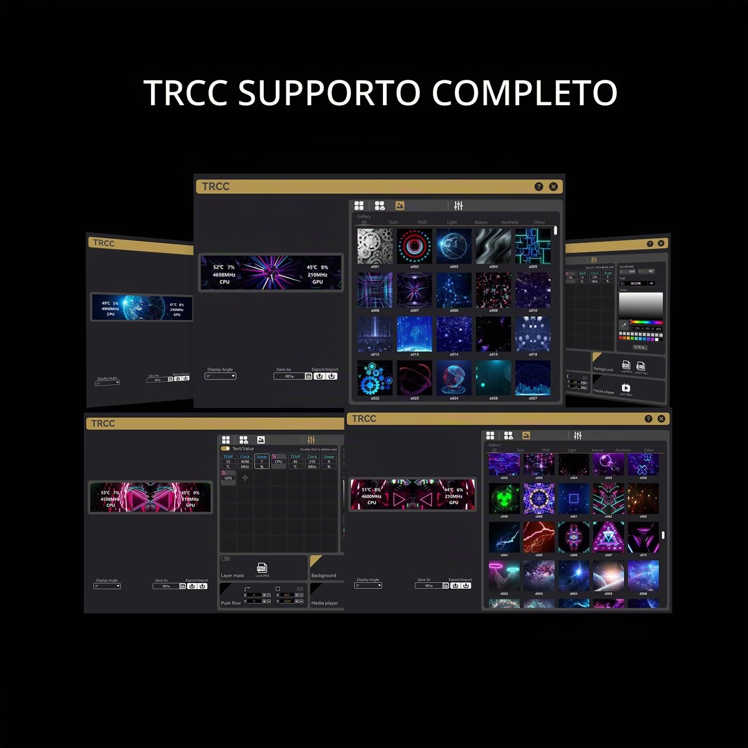 TR Trofeo Vision 9.16 LCD bianco, risoluzione 1920x480, supporta la commutazione tra più immagini/video dinamici, schermo magnetico da 9,16 pollici, personalizzazione di immagini/video visualizzati