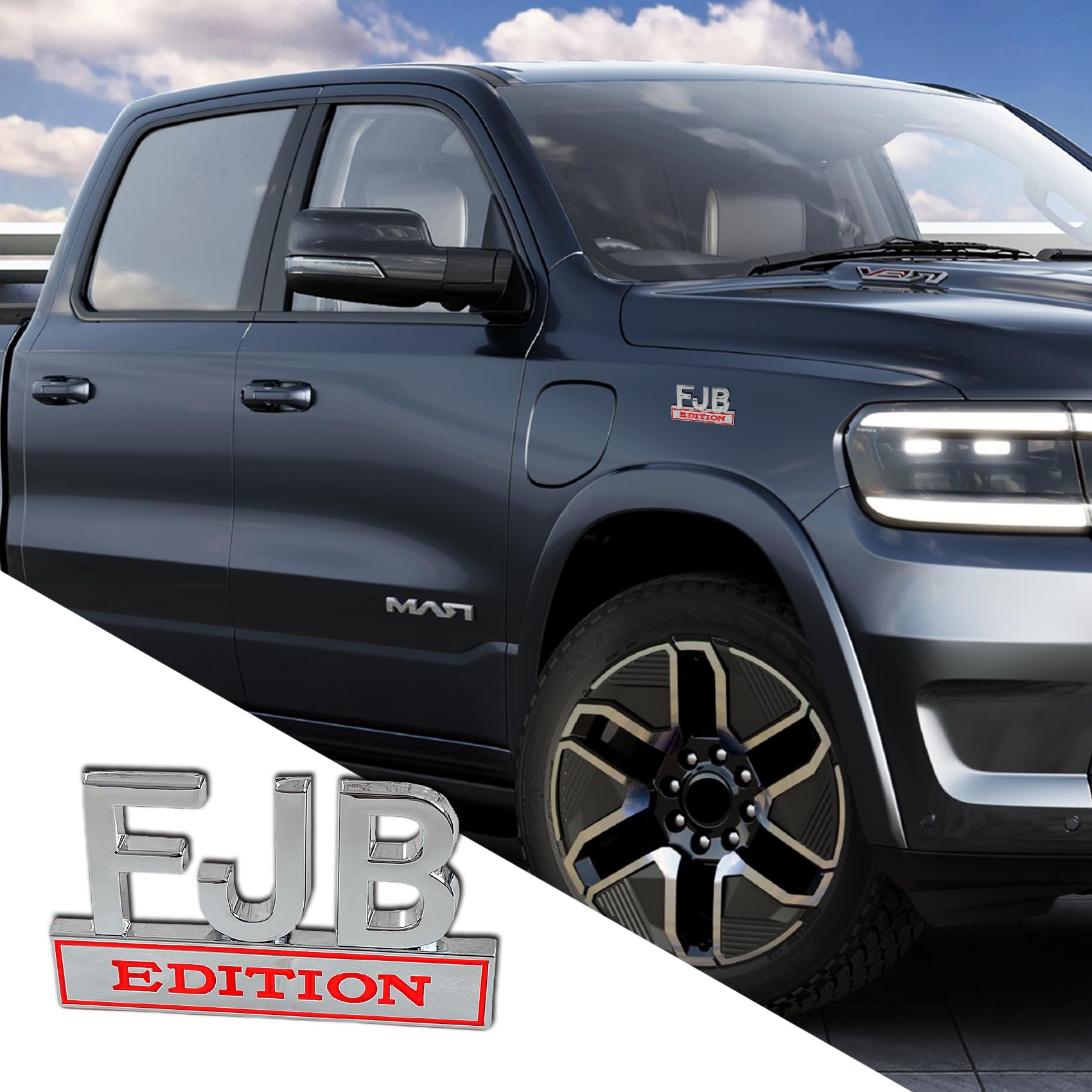 FJB Edition Car Emblem 3D Letters FJB Car Edition Emblem Car Decal 3D Raised Letters Bumper Sticker 3D