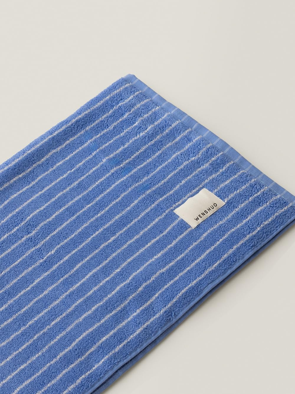 WENSHUO Azure Holiday-Striped Pure Cotton Bath Towel,100% Combed Cotton,Luxury Shower Towel,Super Absorbent(Pack of 1) (55.12" L × 27.56" W)