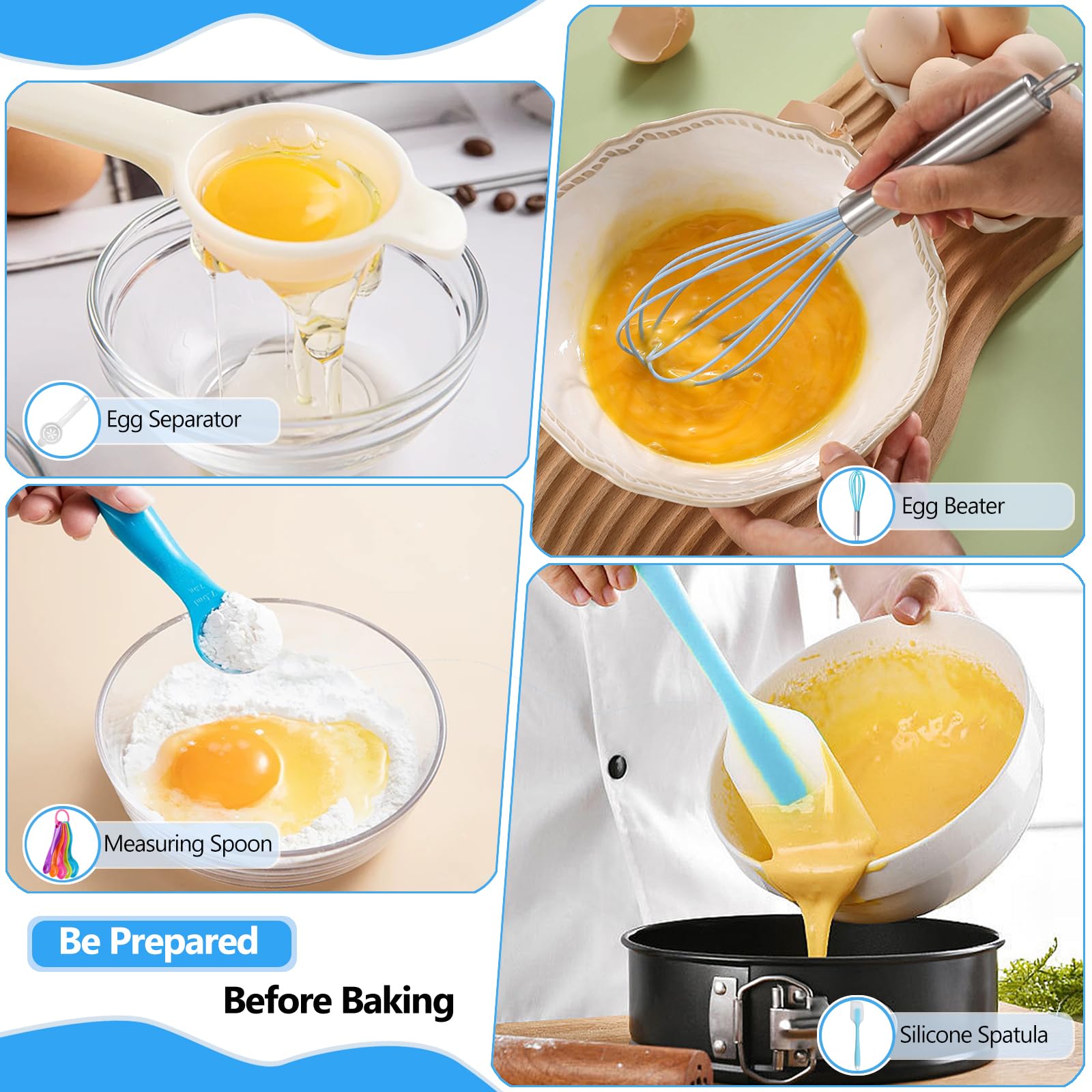 Makmeng 722-teiliges Kuchendekorationsset – Backzubehör mit Springformen, drehbarer Kuchen-Drehteller, Spritzbeutel und Zuckerguss-Spritztüllen-Set – Kuchendekorationswerkzeuge für Anfänger