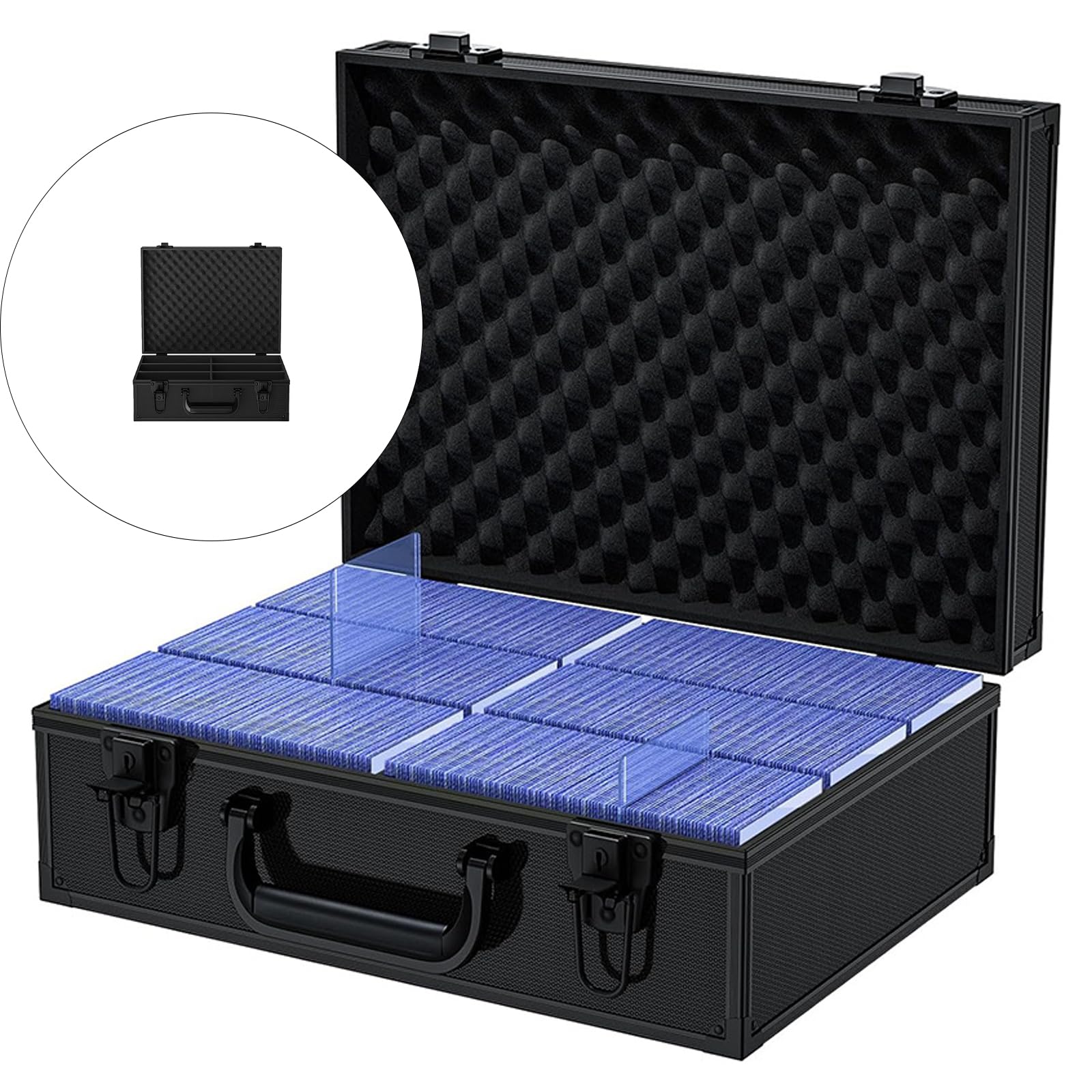 Duty Kartenschutzhülle aus Aluminiumlegierung, 6 Kartenfächer, Design Kartenbehälter, Box für Sammlerstücke, Spielkartenhalter für Sammlerstücke