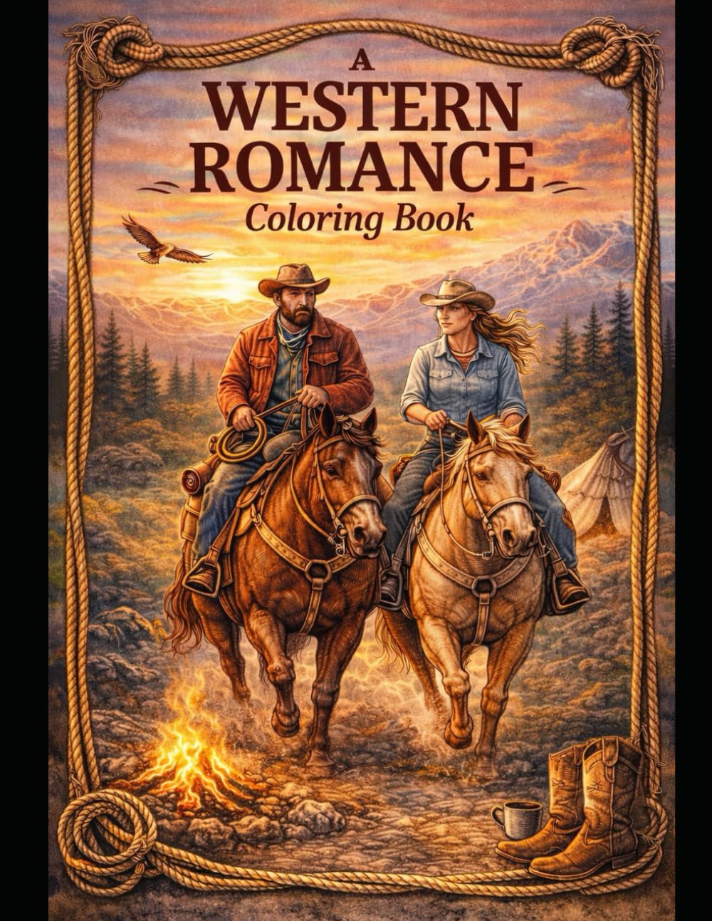 A Western Romance coloring book