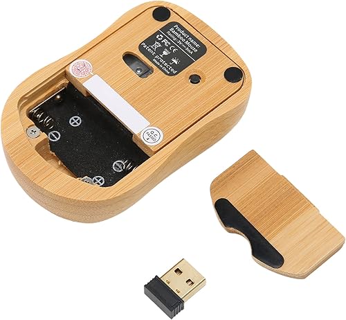 Miniatura 9 de FOSA Dispositivos de control de computadora de madera de bambú, dispositivos inalámbricos de computadora Plug and Play para computadora portátil,