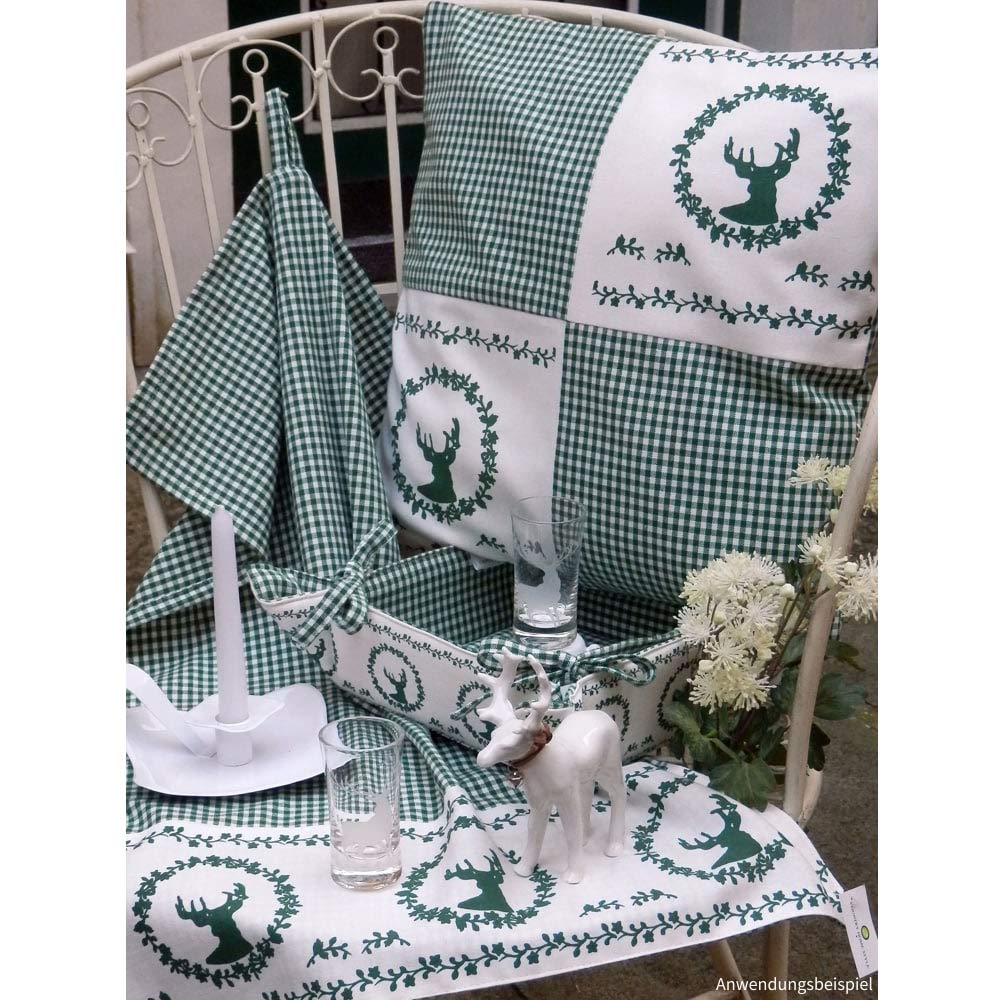 Federa Per Cuscino 30x50 Cm Con Stampa Cervo E Ciliegie – Tessuto In Poliestere Morbido, Cerniera Nascosta, Fronte E Retro Stampati, Per Divano, Letto O Auto