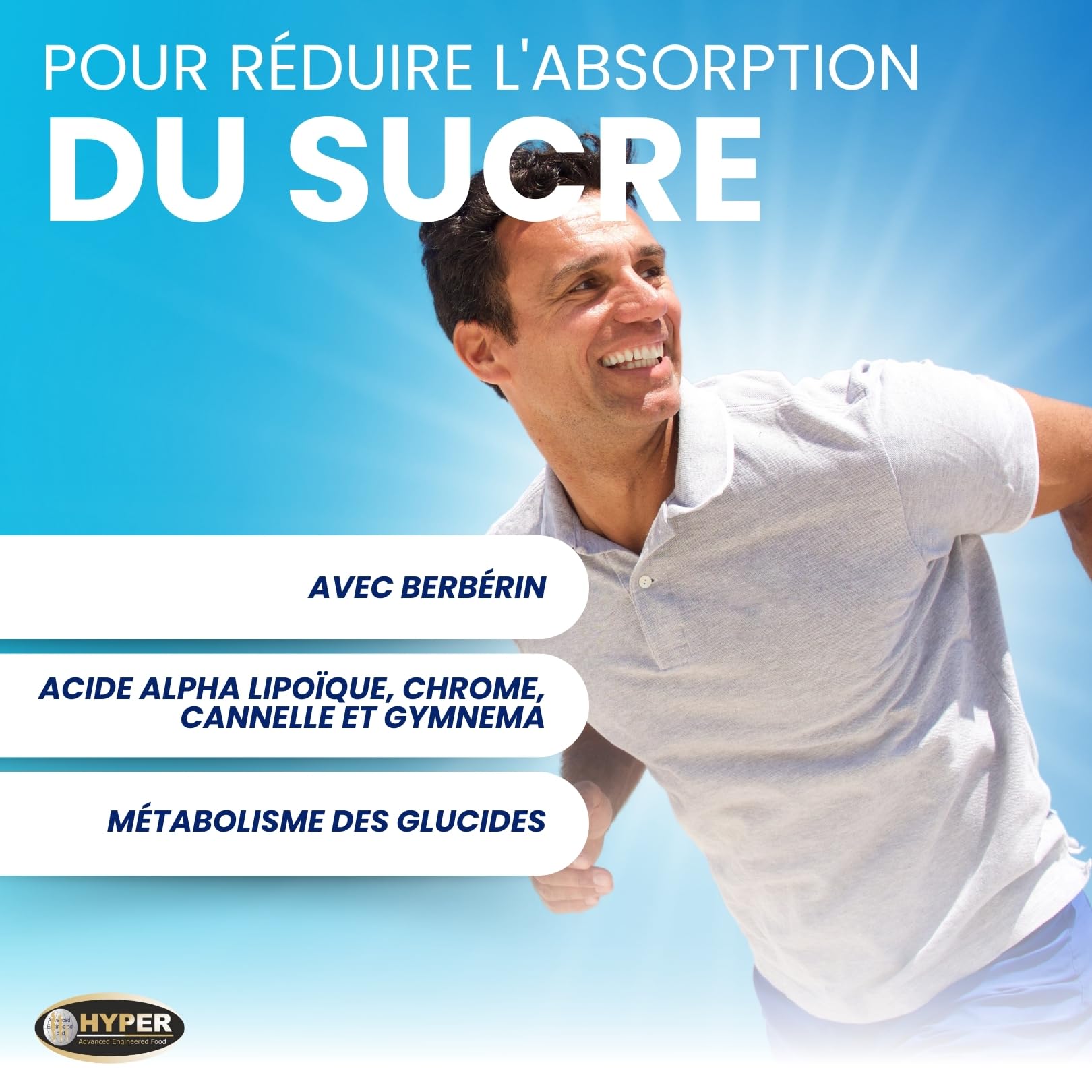 Hyper Glicem Control Berberis 60 Comprimés - Complement Alimentaire pour la Glycemie avec Berberine, Gymnema, Cannelle, Acide Alpha-Lipoïque et Picolinate de Chrome - Métabolisme des Glucides