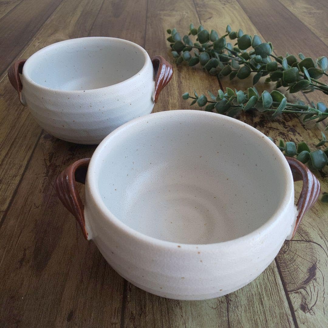 美濃焼 土物 スープボウル スープカップ シチューボウル ブラウン 2個