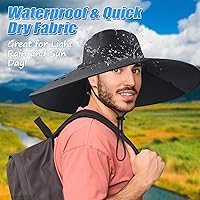 Vista 5 de Sombrero de pesca de ala súper ancha UPF 50+, sombrero de safari solar con solapa extraíble para el cuello