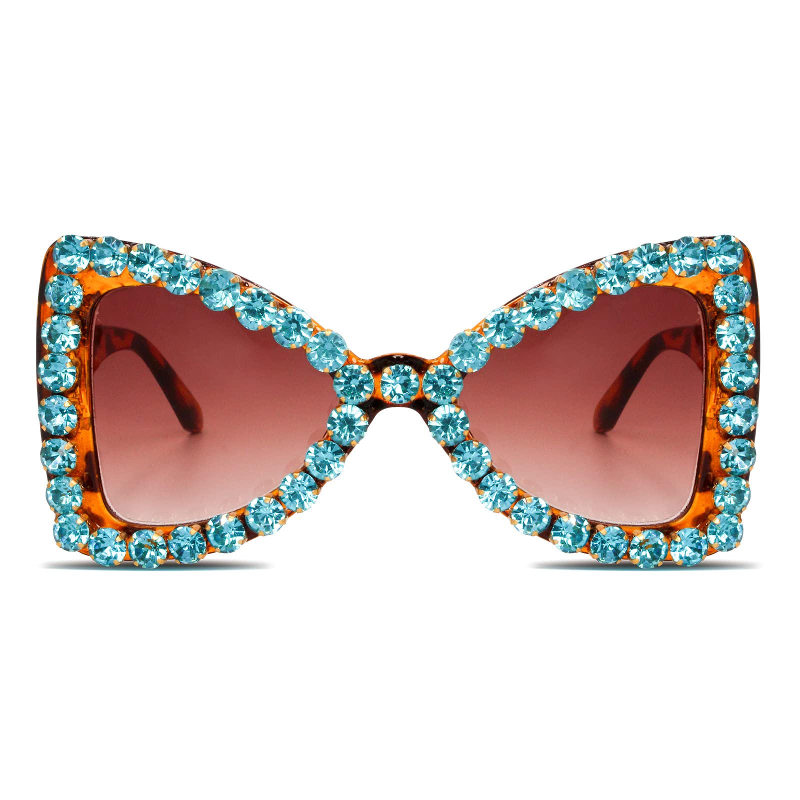 ailov Bling Bedazzled Rhinestone Sunglasses for Women Sparkly Glitter Diamond Rave Glasses Disco Accessories