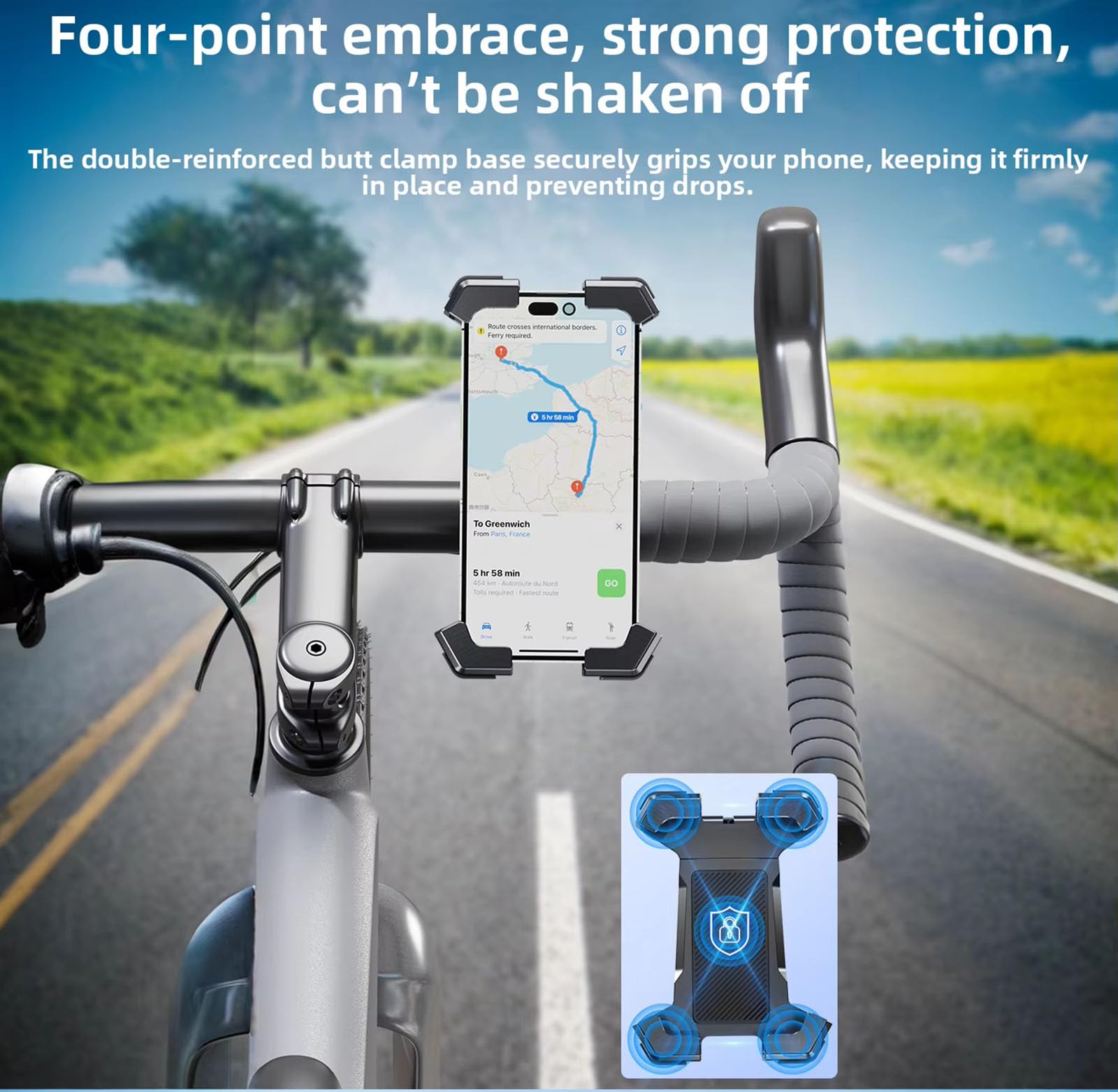 Générique Support De Téléphone De Vélo pour Kross Inzai 2015-, Support Rotatif À 360 ° Téléphone Anti-Vibration,C Black-B