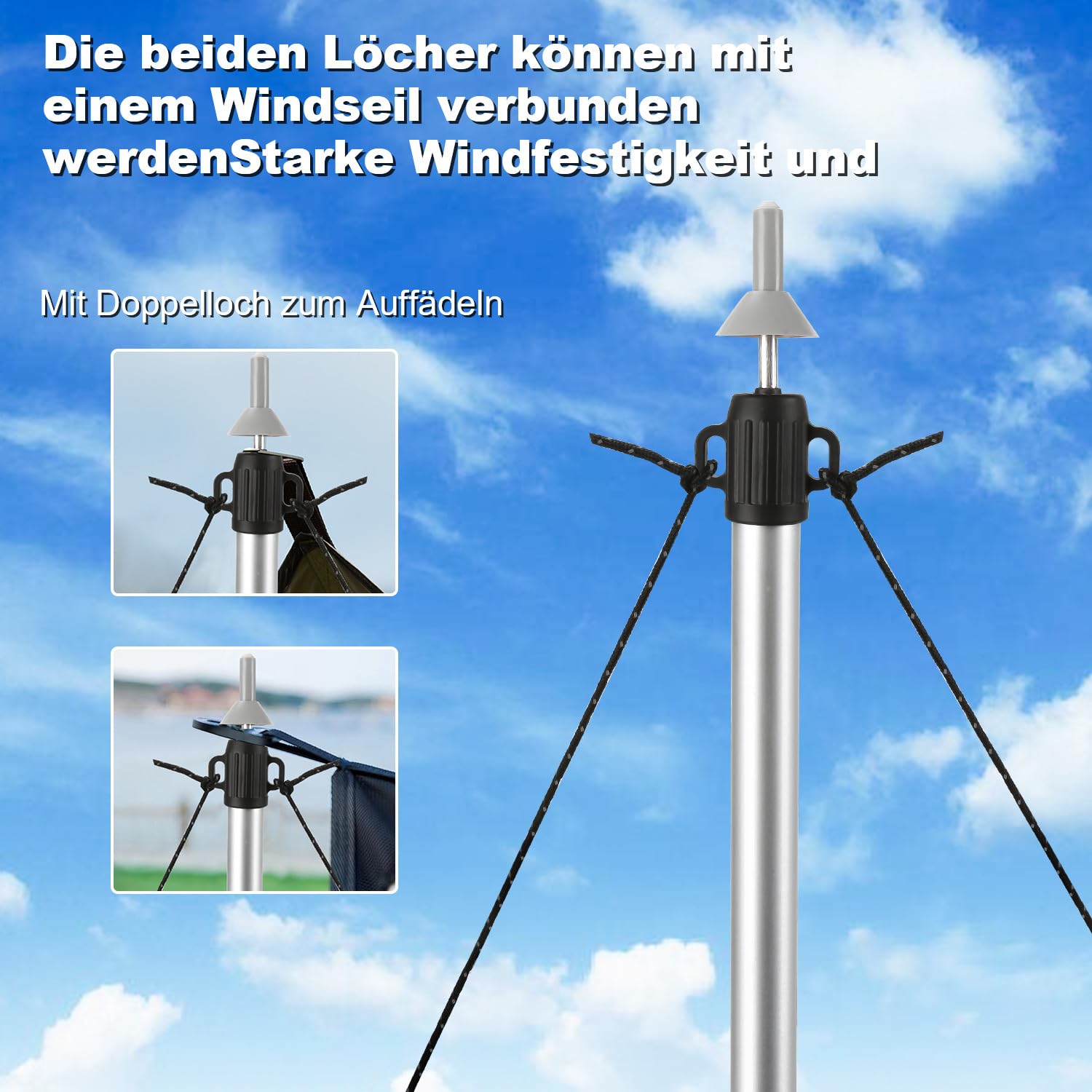 Zeltstangen Aluminiumlegierung Höhenverstellbar, Stabil & Wetterfestes Zeltgestänge für Camping, Trekking & Outdoor, Universell für Zelt, Tarp, Sonnensegel, Plane & Wetterschutz