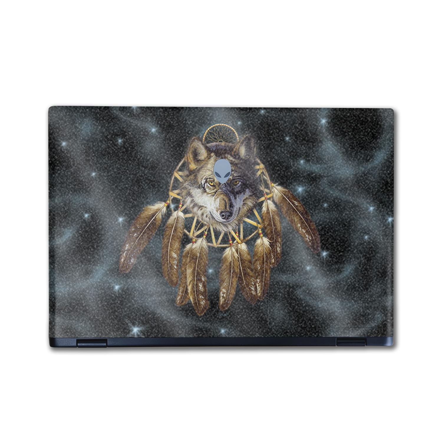 Glossy Glitter Laptop Skin Compatible with Alienware M16 R2 (2024) - Wolf Dreams - Premium 3M Vinyl Protective Wrap Decal Cover - Easy to Apply | Crafted in The USA by MightySkins