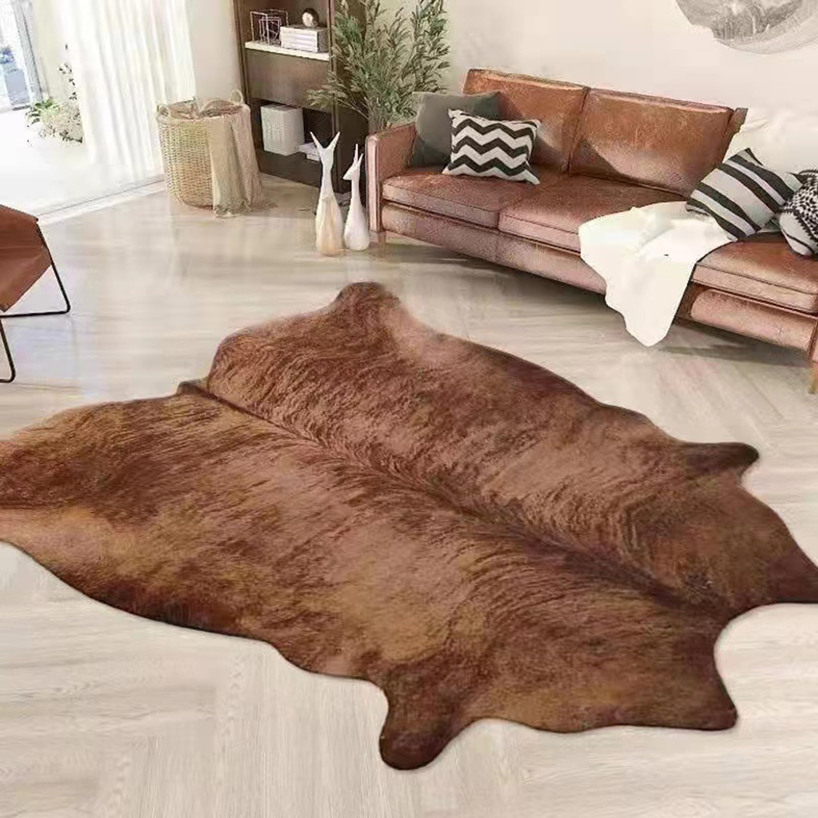 Tapis imitation peau de vache - Tapis imprimé animal pour la maison, la cuisine, le salon, la chambre à coucher - Design fonctionnel et décoratif