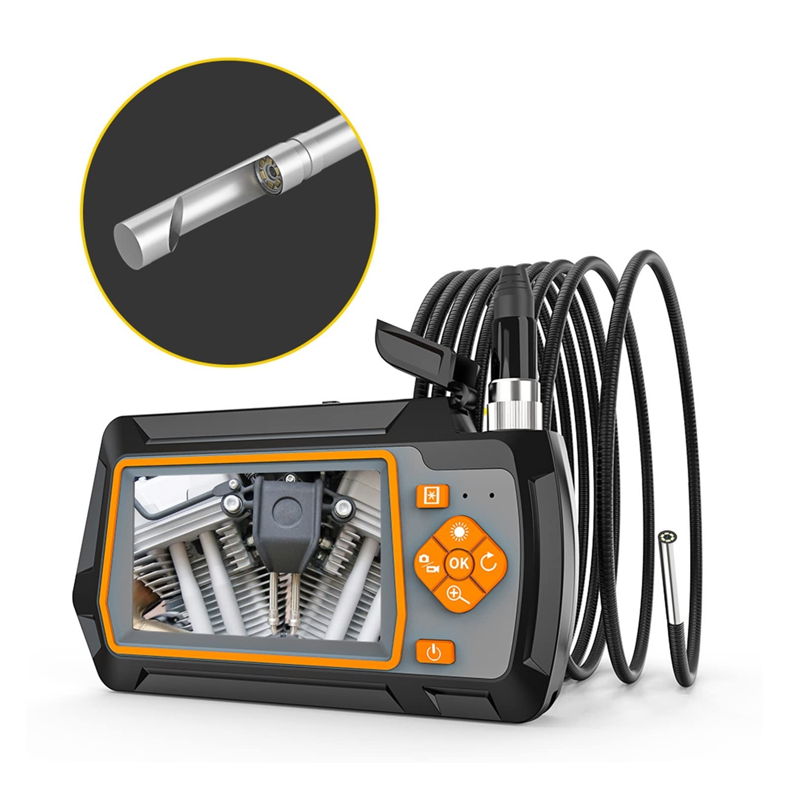 Caméra endoscopique, 3.9mm LCD Endoscope Nettoyage Visual Inspection Caméra 20 Calibre et Tube d'insertion de chasse 4. pouces 1080p(Not TF card)