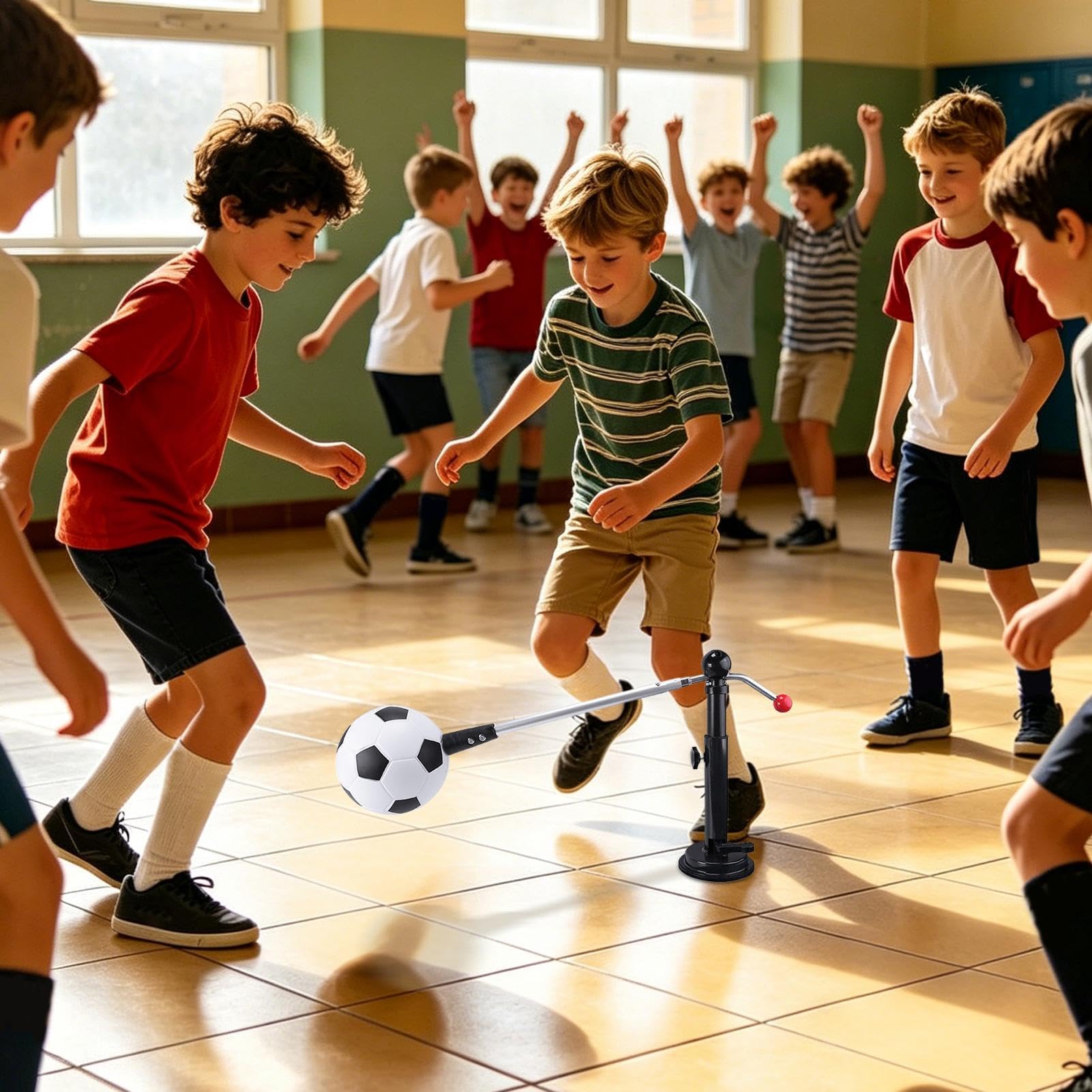 Fußballtrainer Tragbares Solo Trainingsgerät zum Kicken | Fußball Solo-Übungstrainer für Torschusstraining Für Drinnen Und Draußen, Den Garten, Das Fitness-Studio, Den Spielplatz