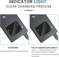 Vista 5 de YZPOWER Cargador de 58.8V 2A Conector XLR de 3 pines para baterías de litio de 52 V, adaptador de corriente con pantalla HD de voltaje de carga