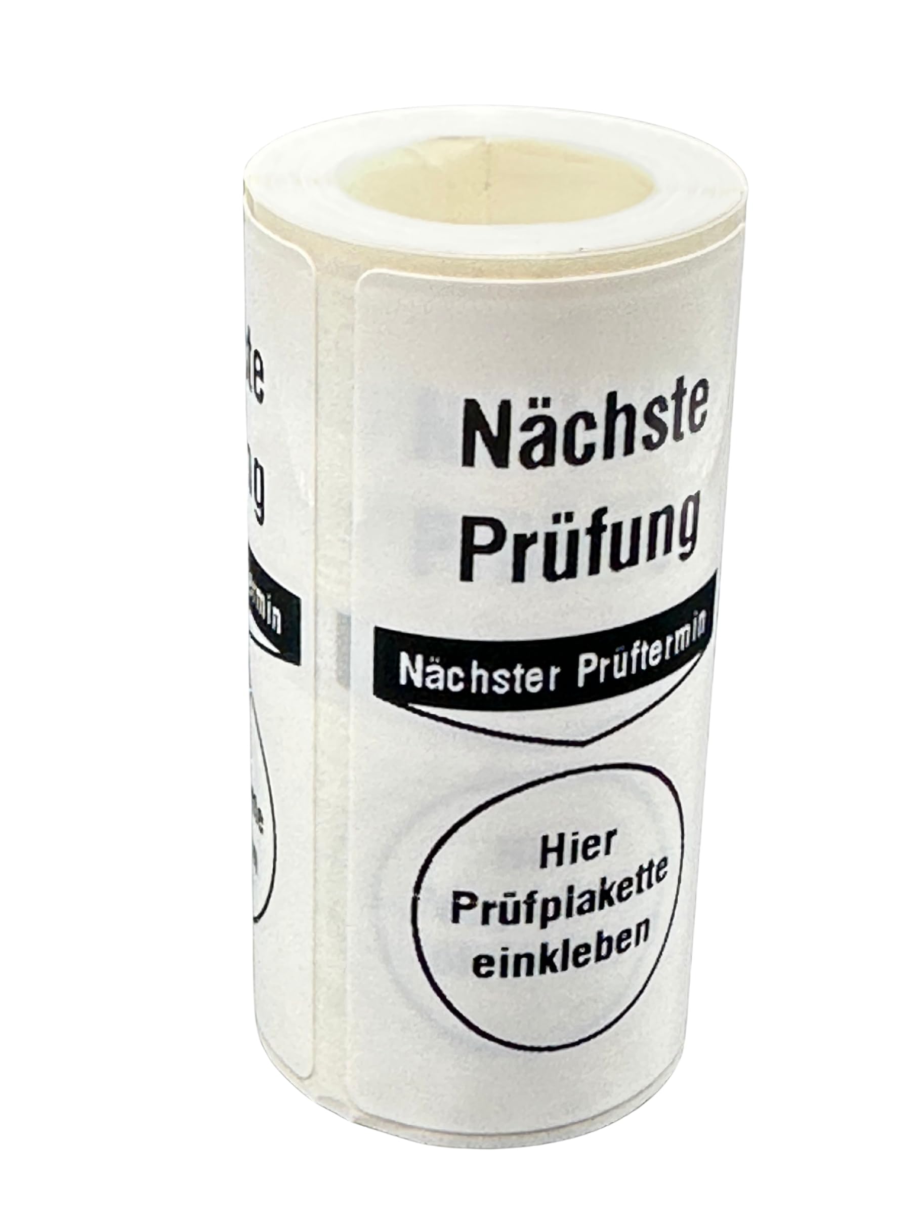 Grundplakette, Prüfetiketten, Nächste Prüfung Prüfplaketten, 68x34mm, PE-Folie weiß, selbstklebend, Grundetikett Prüfplaketten (500 Etiketten/Rolle)