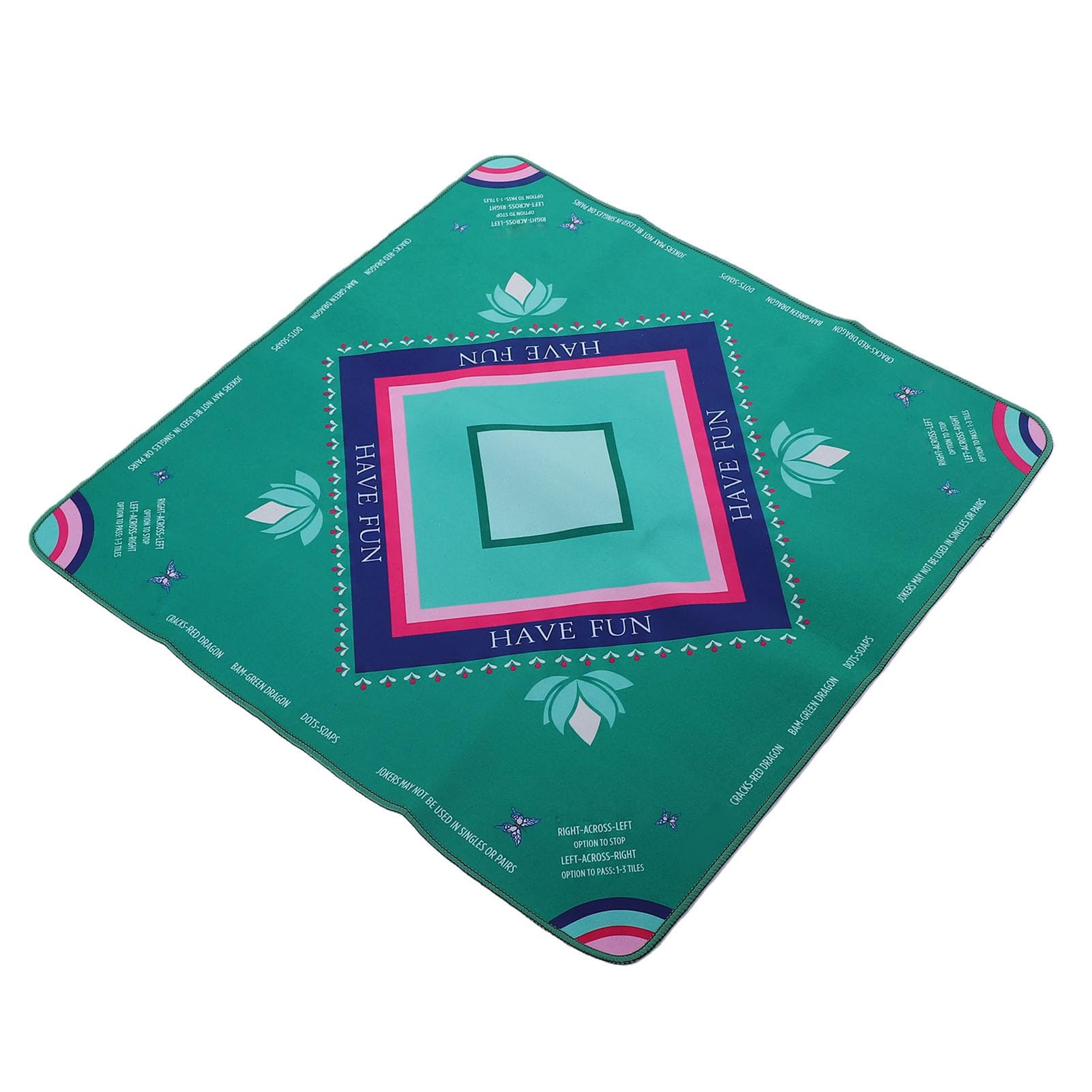 Tapis de Mahjong Antidérapant à Réduction de Bruit, Tapis de Table de Jeu Portable 32,4x32,4 Pouces | La base antidérapante réduit le bruit du jeu, surface lisse pour les cartes Mahjong ;Tapis portable pliable pour le