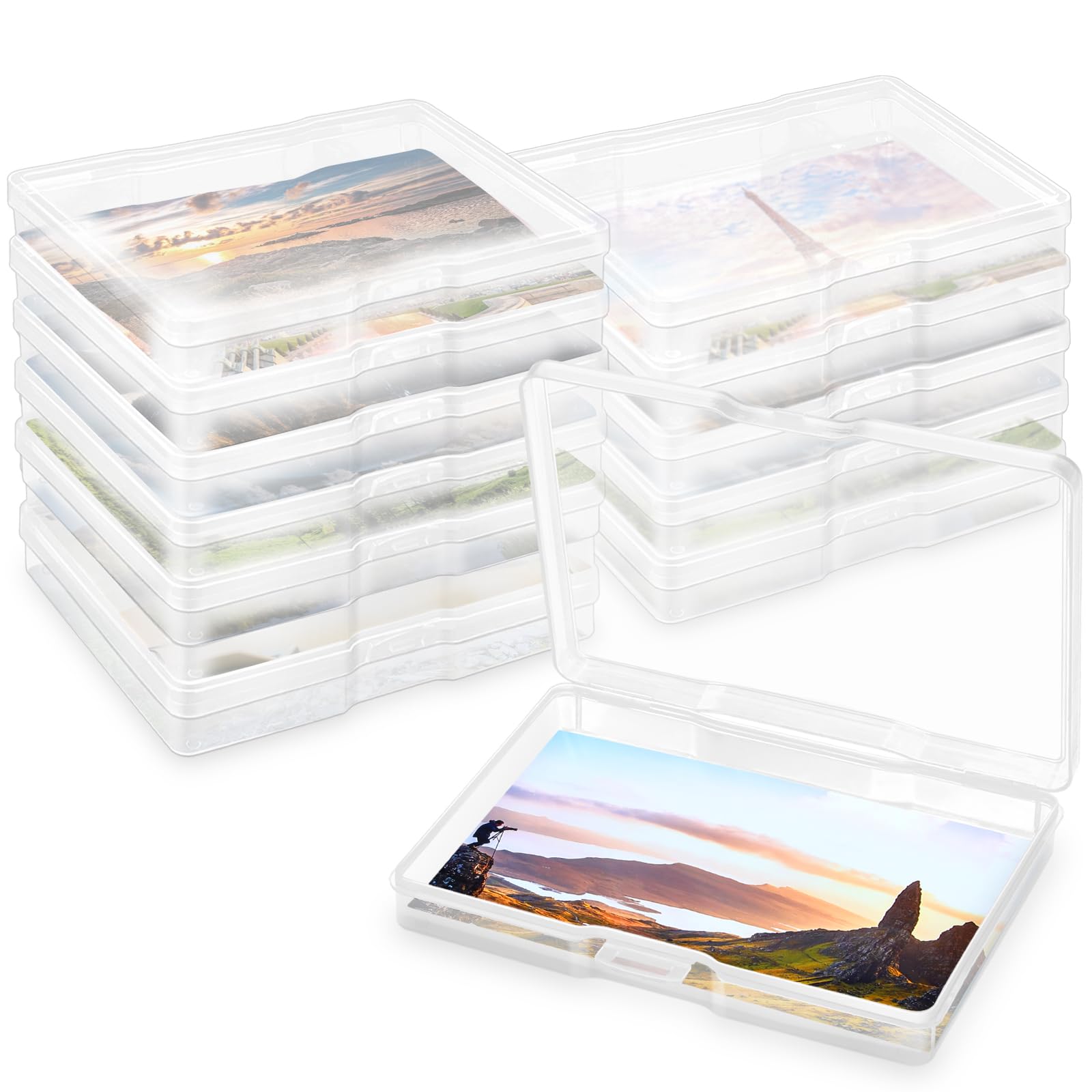 6 Pack Photo Storage Box 5 x 7 Inches, Photo Organizers and Storage