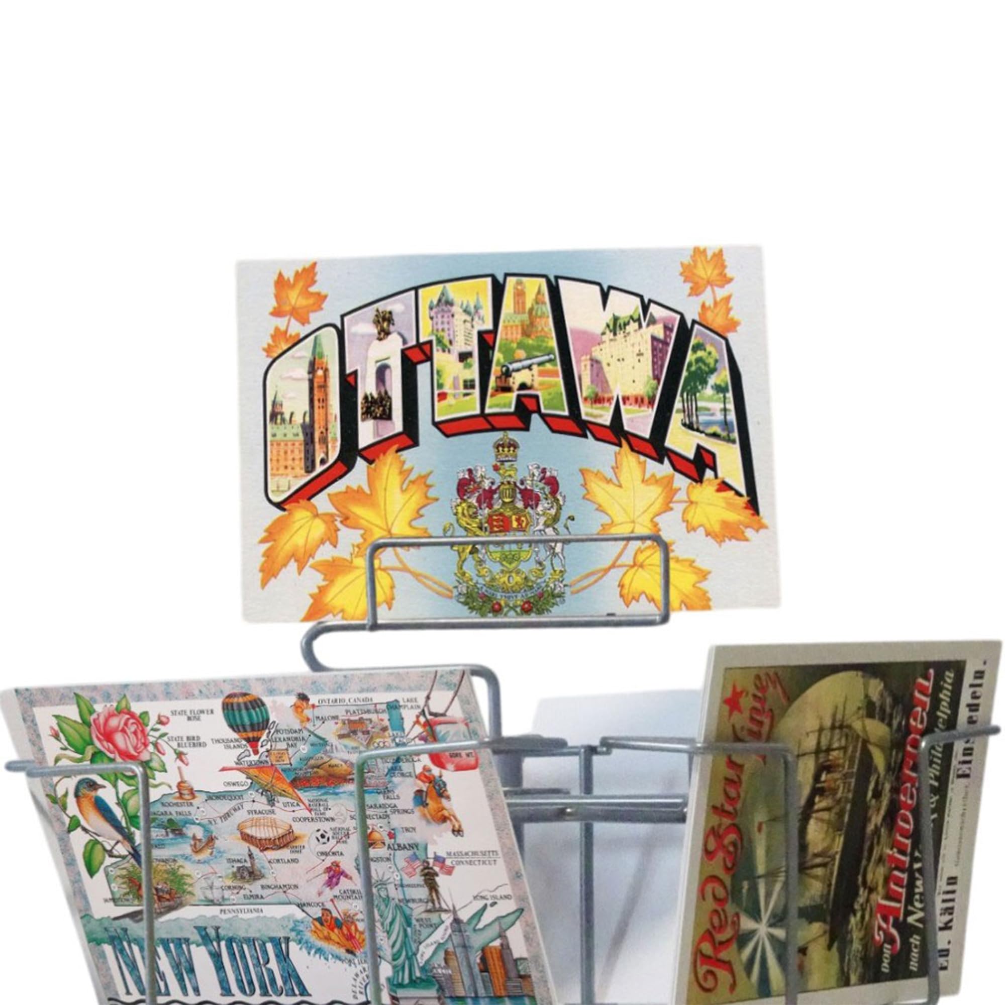 Gerso Counter postcard stand for greeting cards 12 pockets rotating 105x150 mm / 6"x4" - landscape format - Image 2