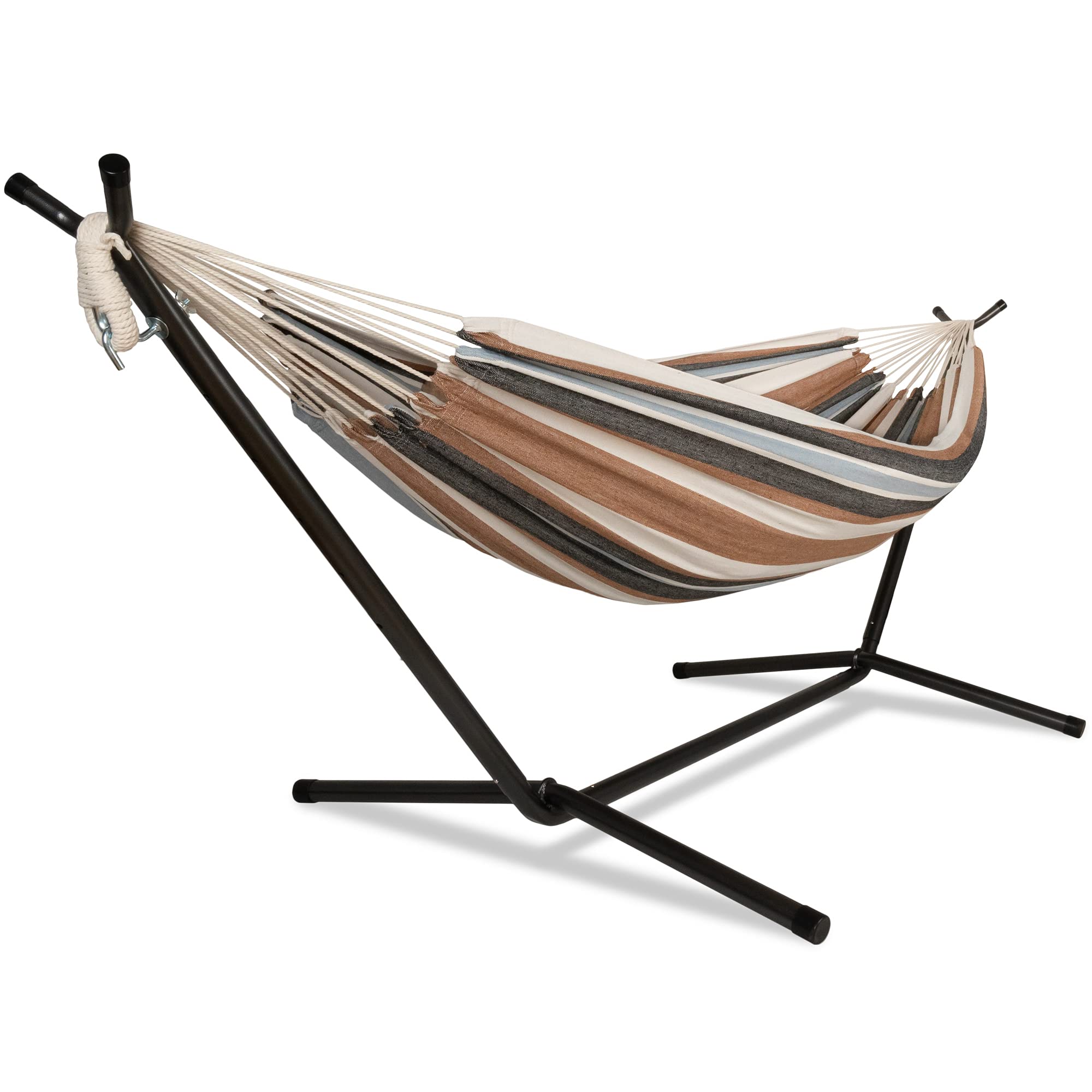 ib style® Kalani Hängematte | inklusive Gestell | Belastbar bis 200kg | 2 Farben | Cappuccino