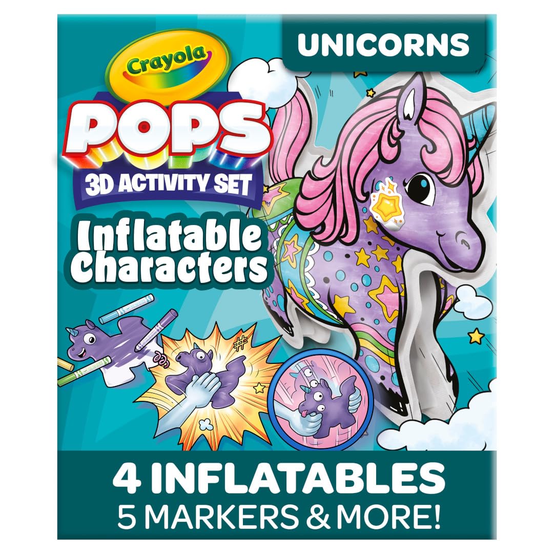 Crayola Pops Inflatable Characters, Coloring Set for Kids, Gift for Boys & Girls, Ages 5, 6, 7, 8