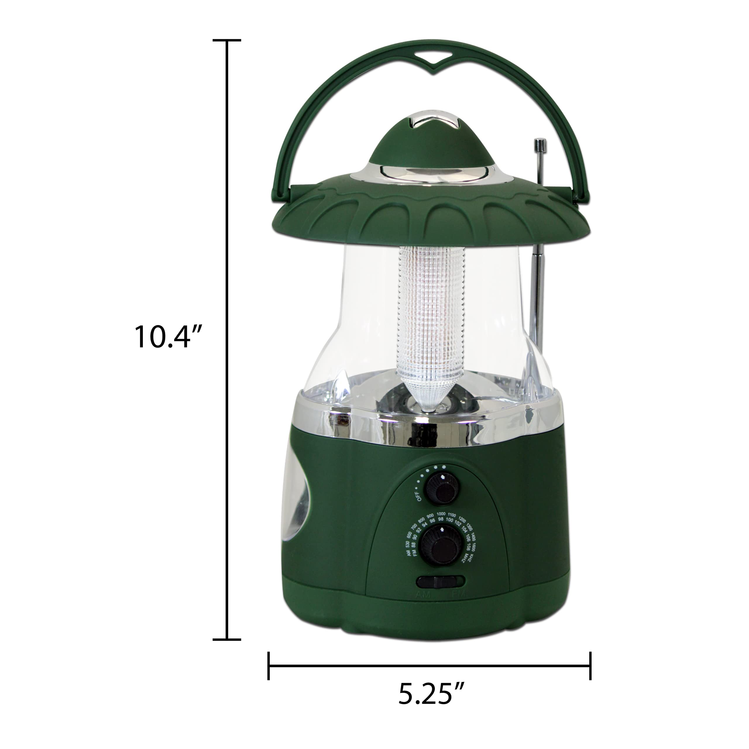 Northpoint Latarnia 12 LED z 4 latarką LED i radiem AM/FM, 190485, zielona, radio