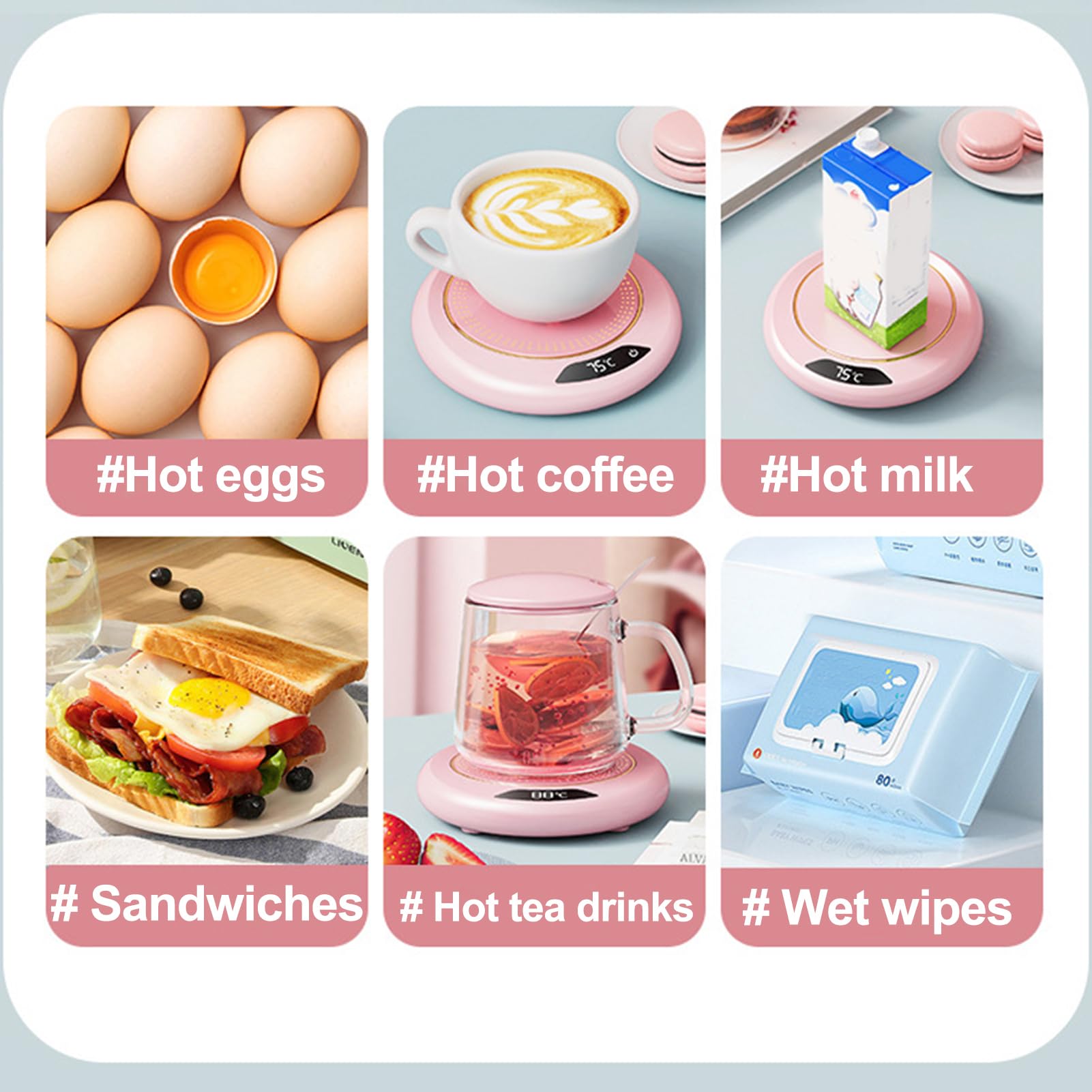 Chauffe-Tasse USB Samuliy - 3 Températures Réglables (55°C/65°C/75°C) - Dessous De Verre Chauffant