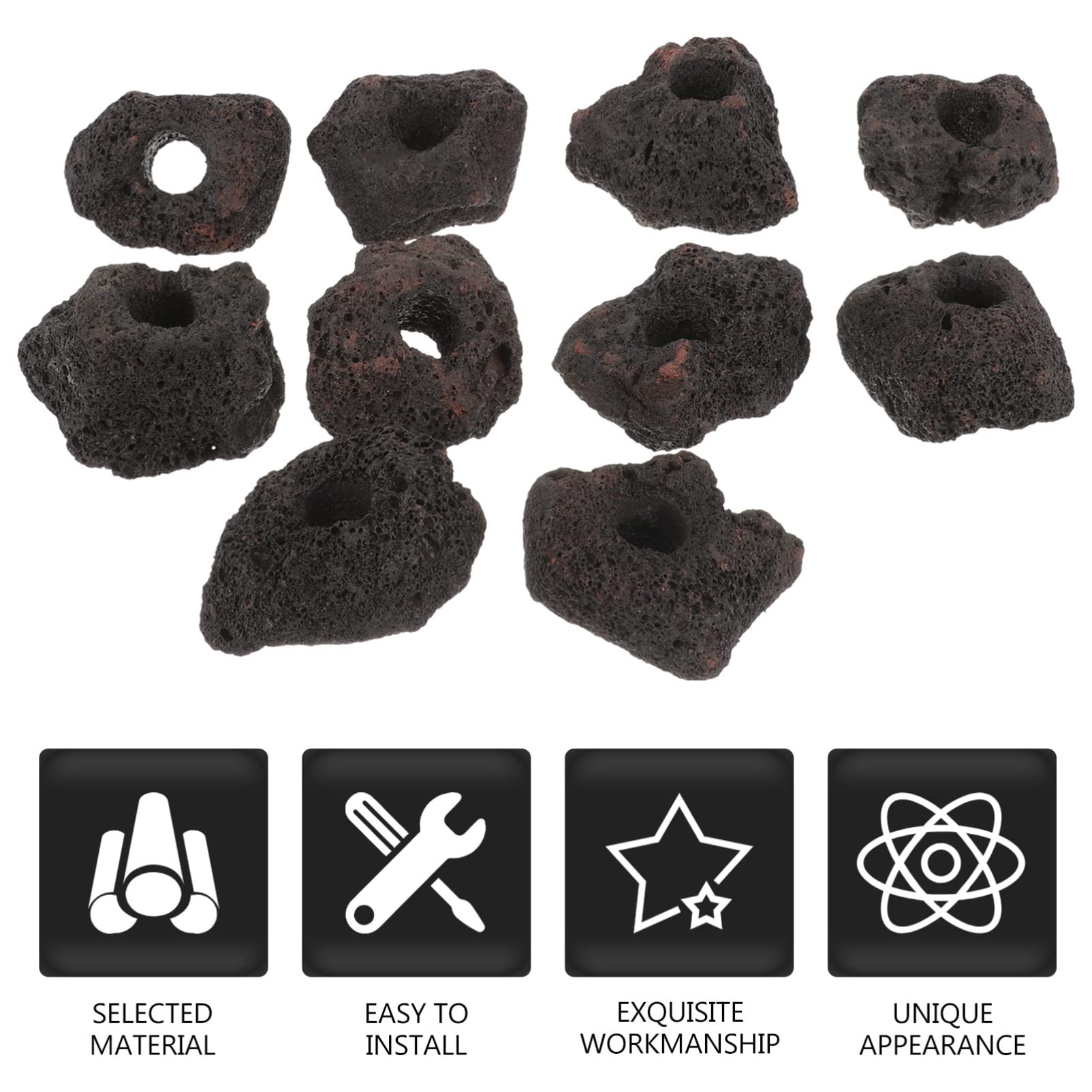 SUPVOX 10piezas Adornos Rocas Volcánicas Anillos Fijación Peceras Decoración Acuario