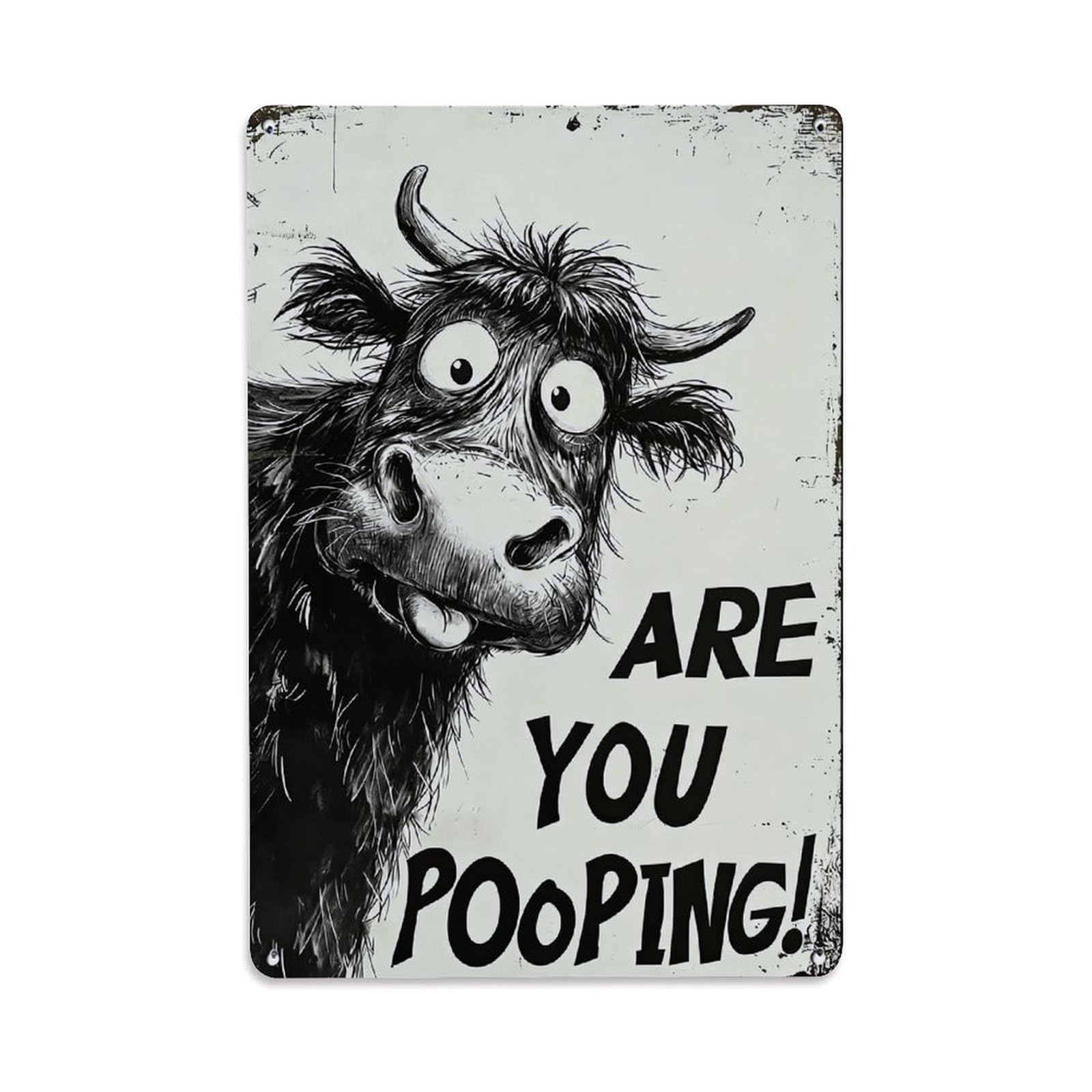 Nestemfo Vintage Funny Cow Are You Pooping Tin Sign Metal Sign, Living Room,Bar, Home, Bedroom Wall Decor,Retro Metal Poster 8X12 Inches