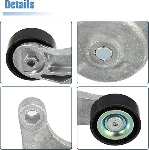Miniatura 5 de X AUTOHAUX Tensor de correa de transmisión para BMW 228i 320i 328i 528i X1 X3 Z4 X4 11287594969 metal negro tono plateado