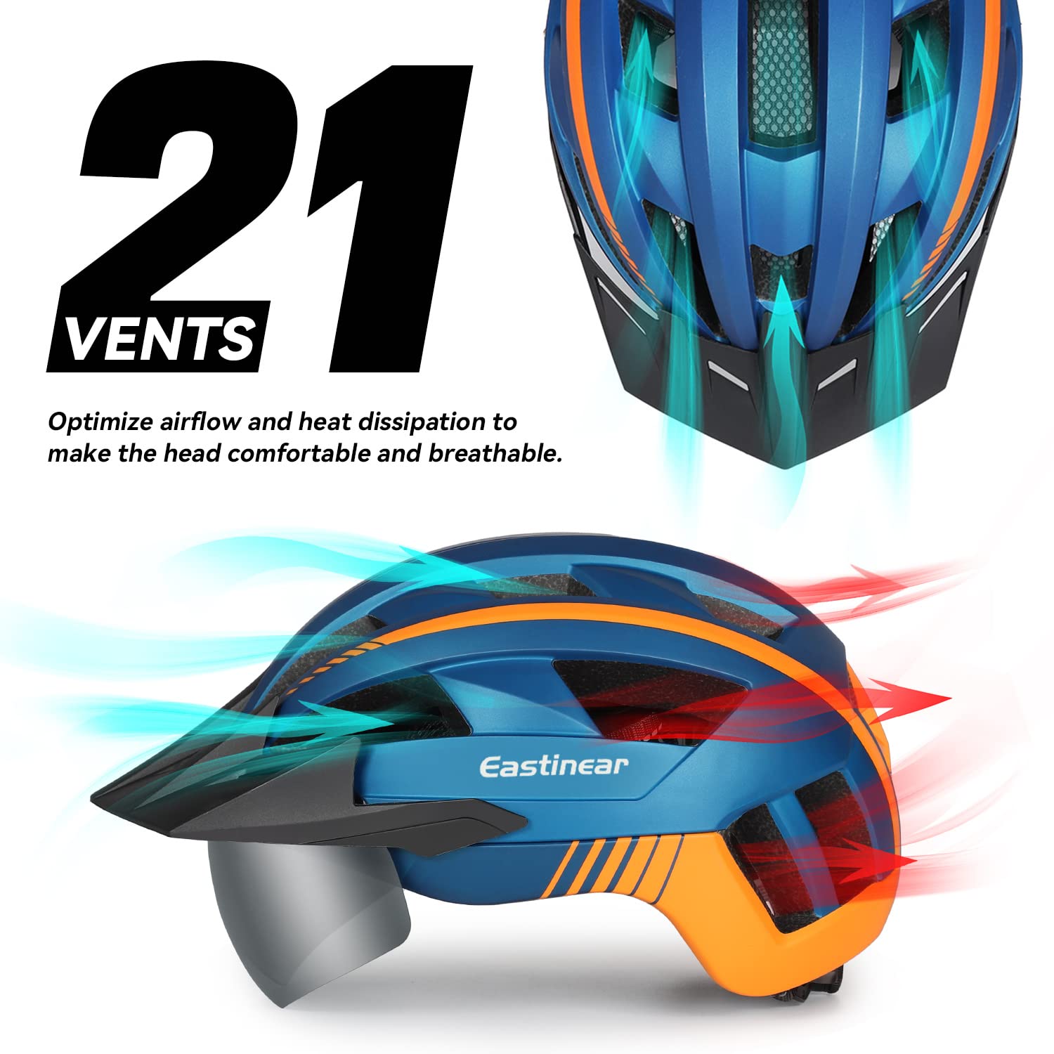 Ghzste Fahrradhelm Mit LED-Licht Vorne & Hinten | USB-aufladbar | Verstellbar (54-61 Cm) | Für Rad, Skateboard, E-Scooter
