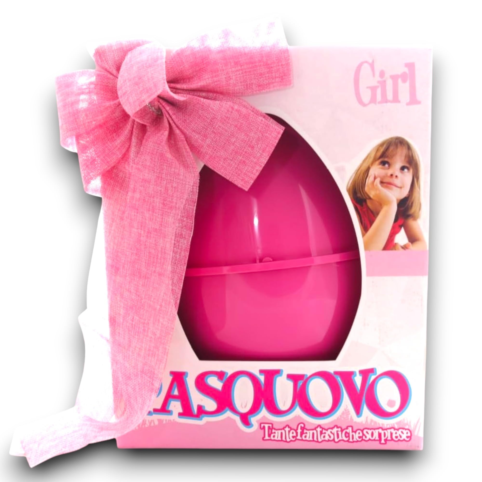 KORAT Uovo di Pasqua Sorpresa Gigante Bambina h. 40cm PASQUALONE Sorpresone Set stoviglie e Posate per Bambini Porta Pranzo infrangibile Resistente Kit Pappa Piatti Rosa (Per Minnie)